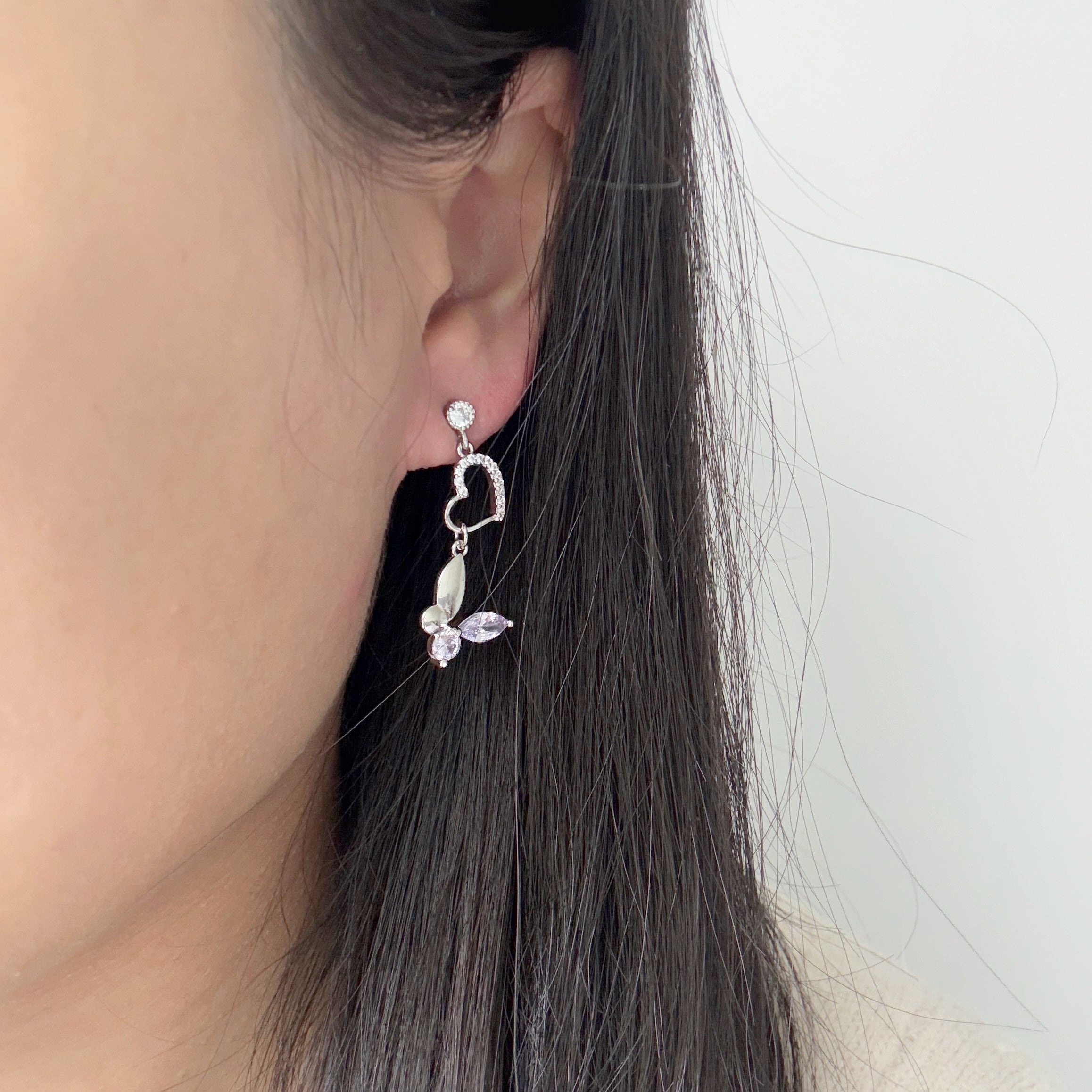 Crystal Flutter Asymmetrical Dangles - Sisilia Jewels