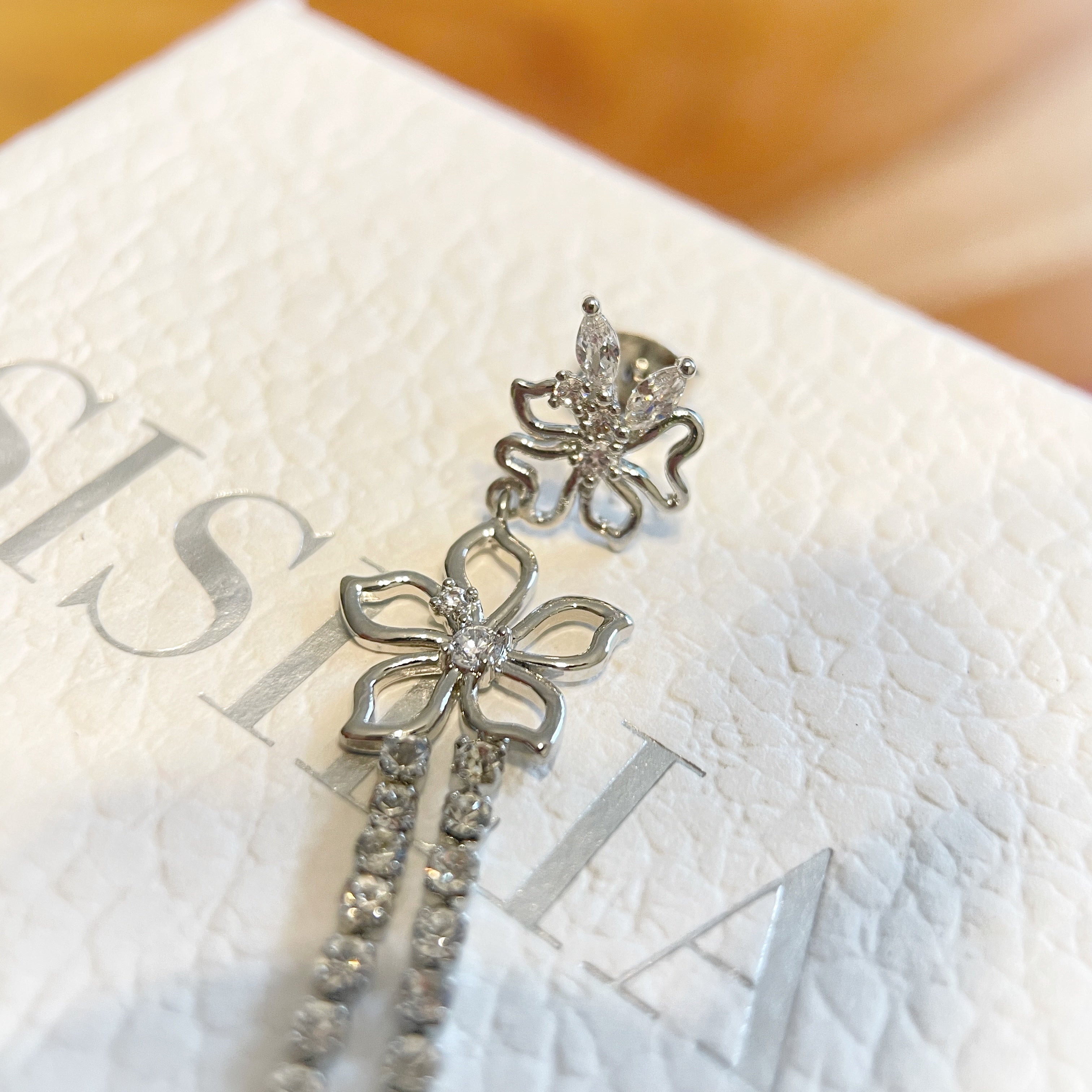 Twin Bloom Silver Tassel Dangles