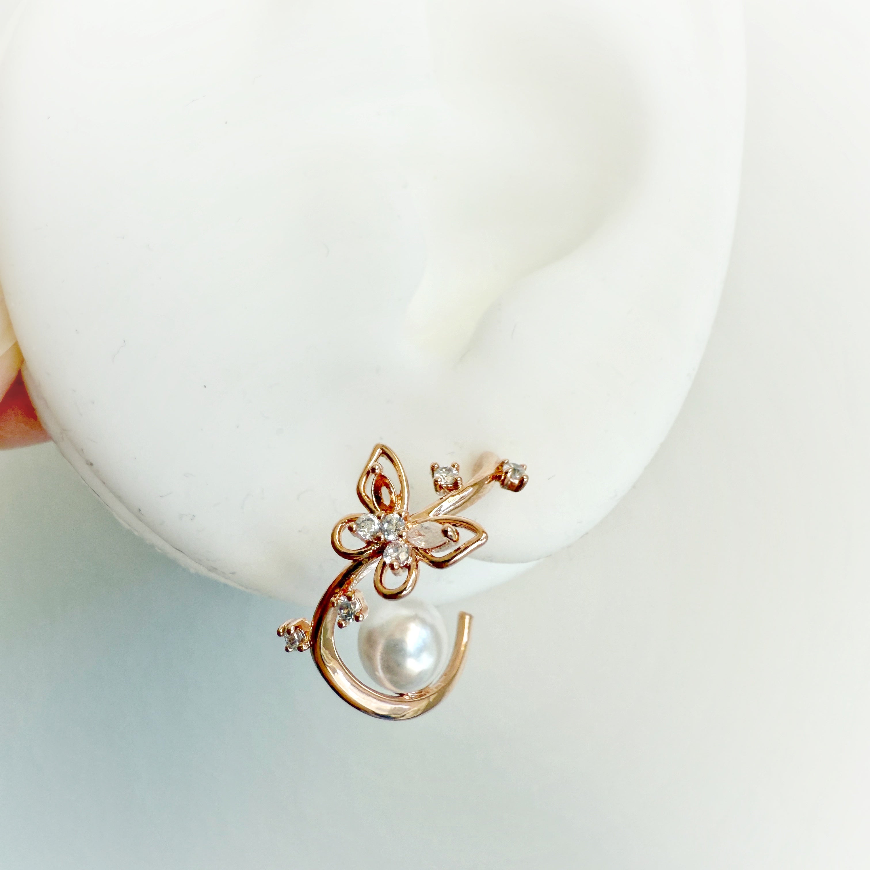 Rosewing Pearl Accent Hoops