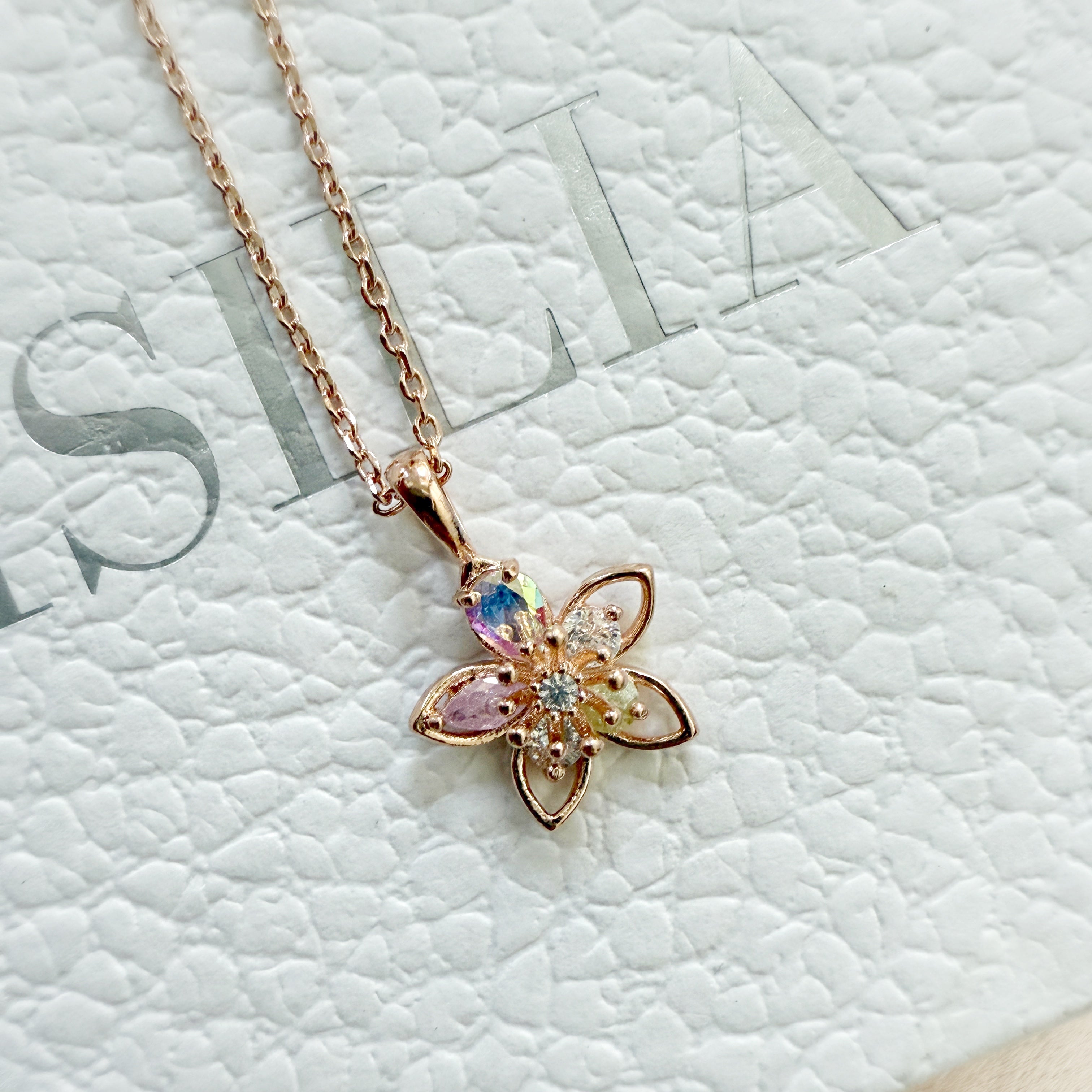 Cherry Blossom Rose Gold Pendant Necklace - Sisilia Jewels