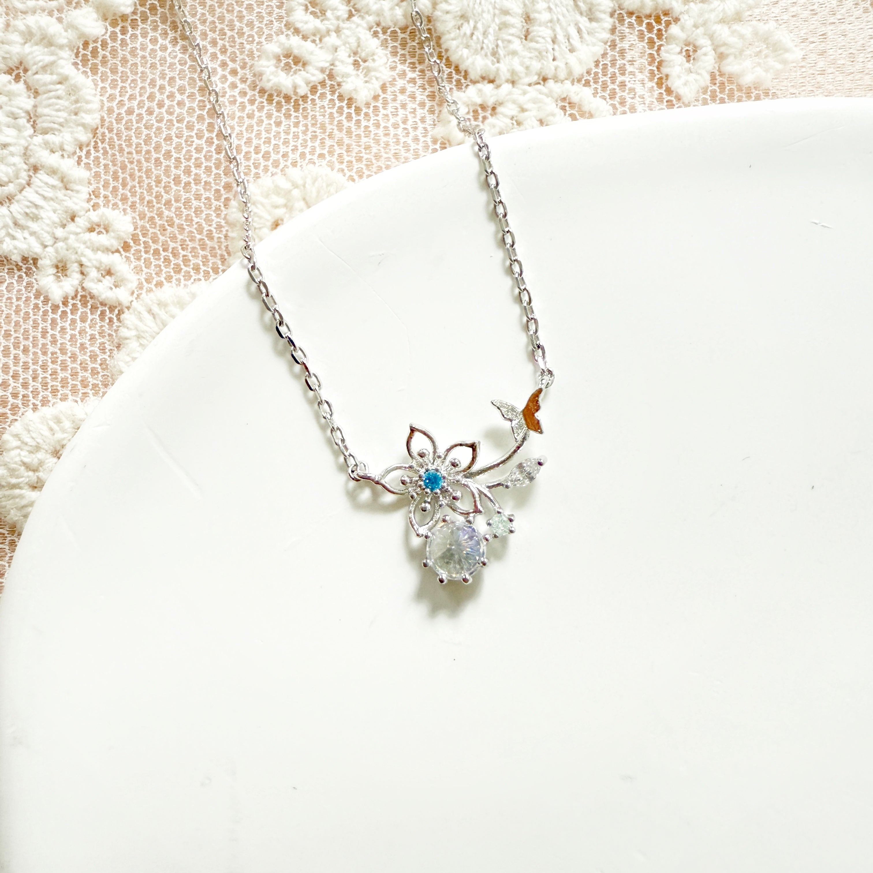 Cherry Blossom Dainty Pendant Necklace - Sisilia Jewels