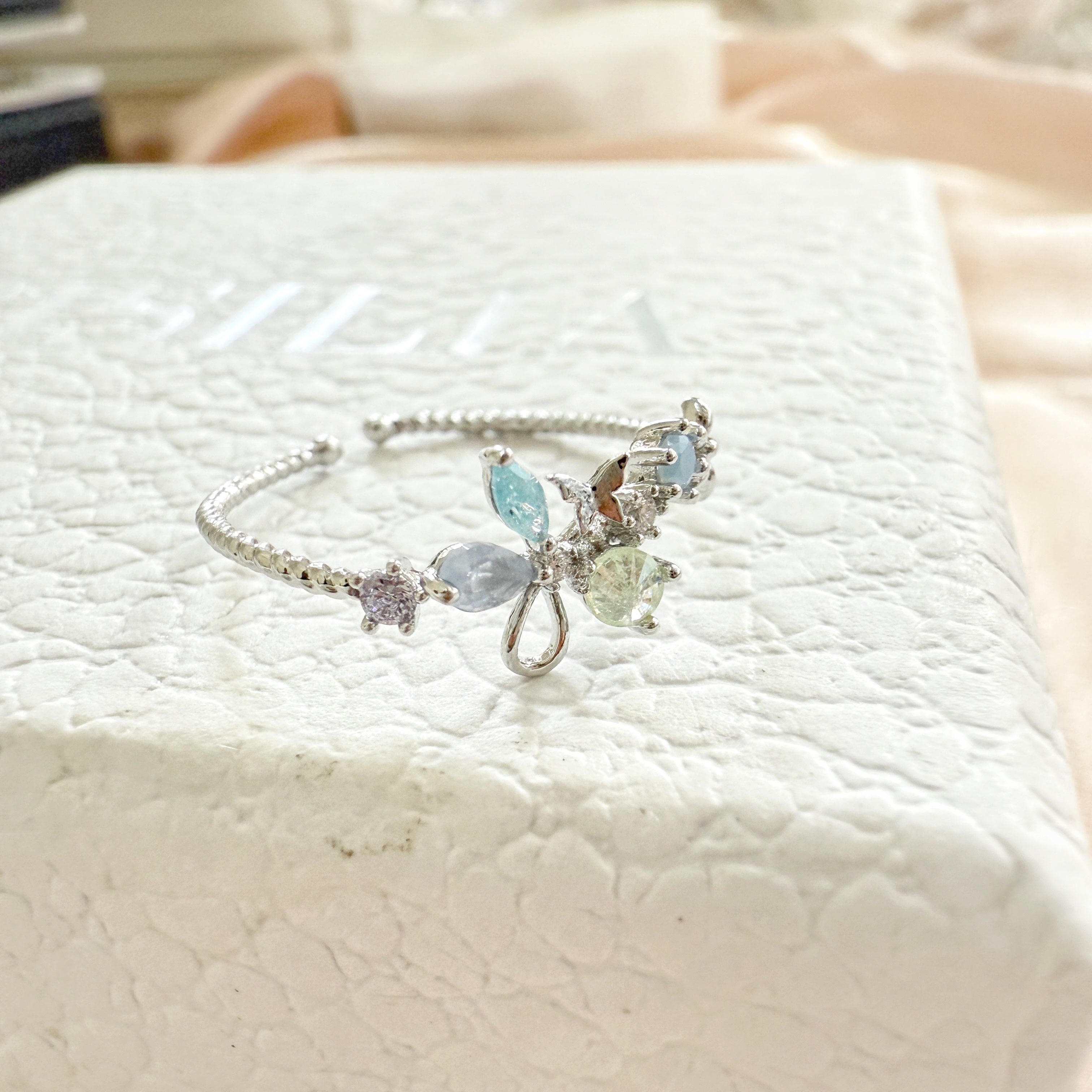 Cute Blossom Butterfly Silver Adjustable Ring - Sisilia Jewels