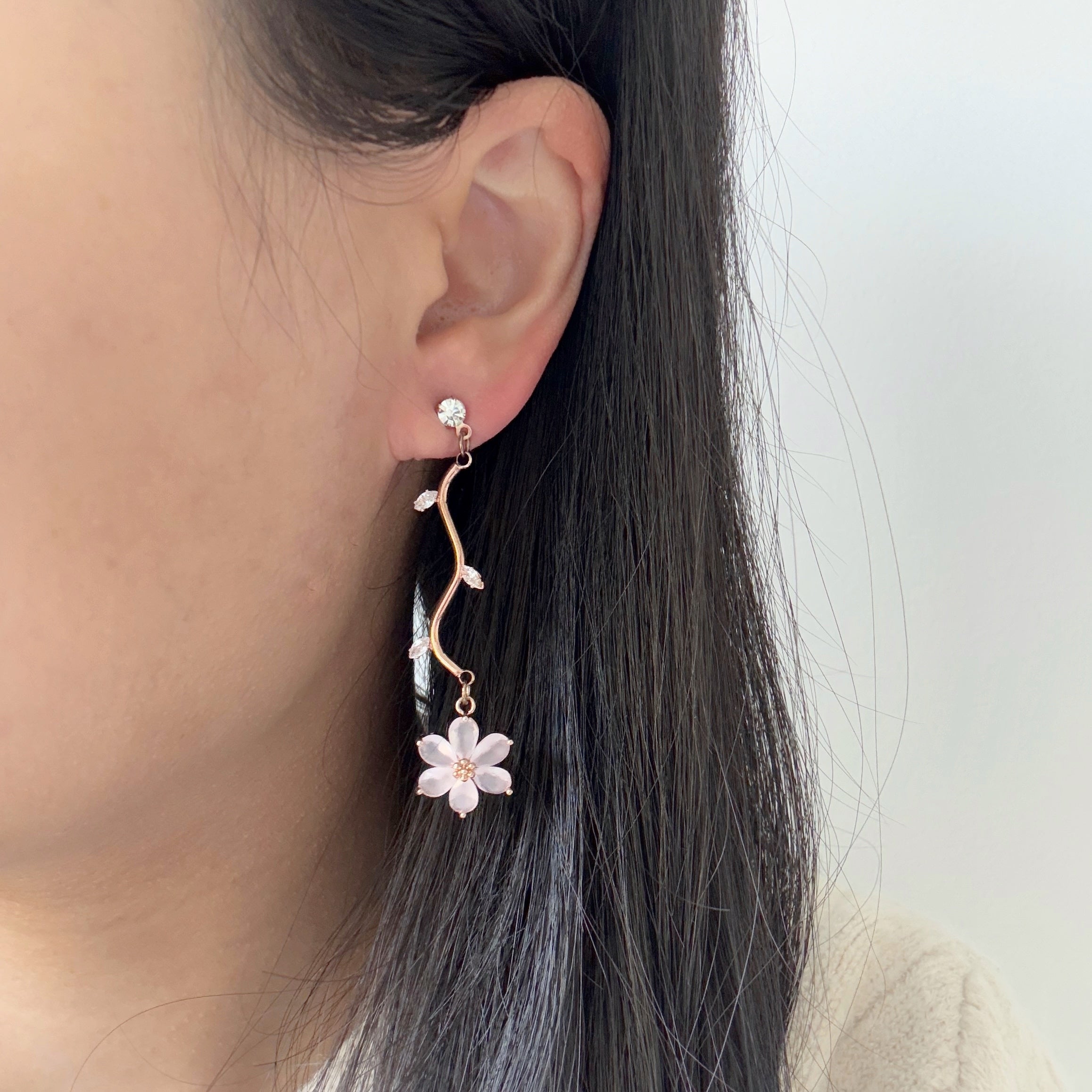 Elegant Flower Mismatched Earrings Dangles - Sisilia Jewels
