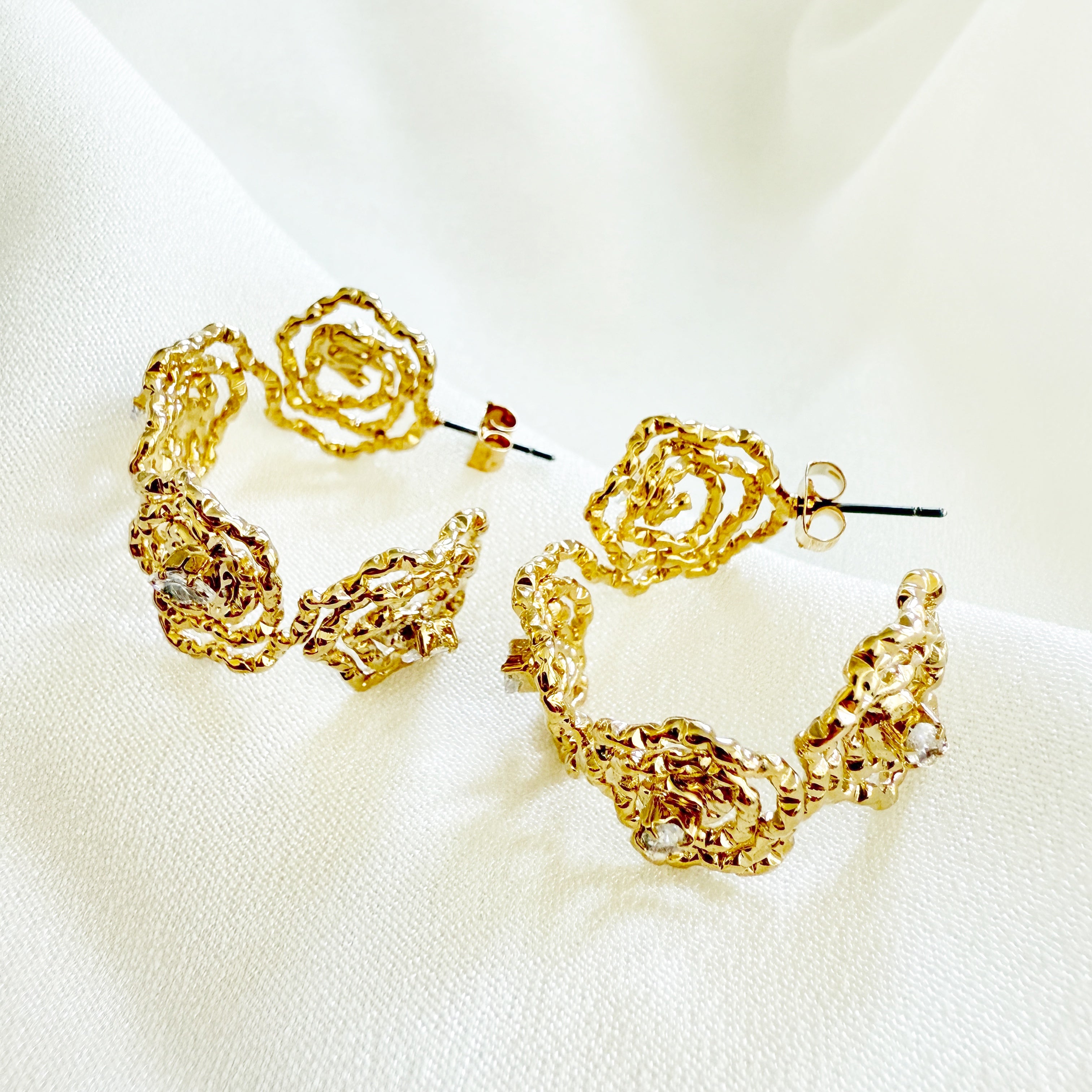 Rose Elegance Circlet Hoops - Sisilia Jewels