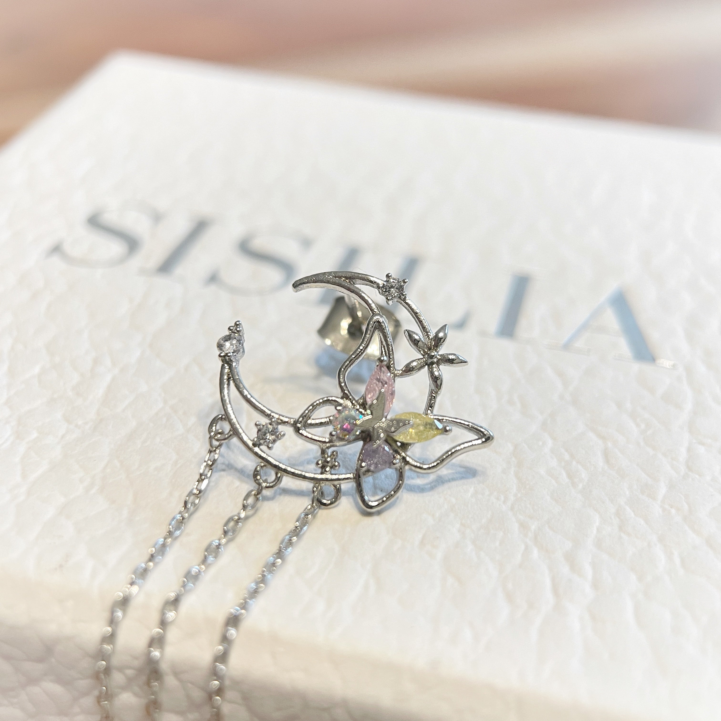 Silver Lunar Flutter Dangles - Sisilia Jewels