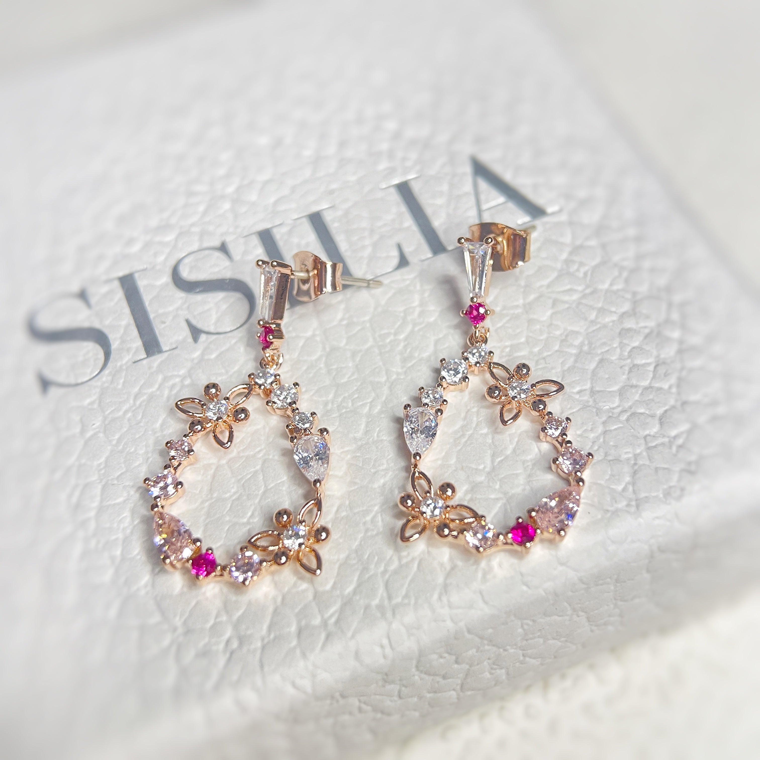 Rose Gold Elegance and Floral Charm Jewelry Set - Sisilia Jewels