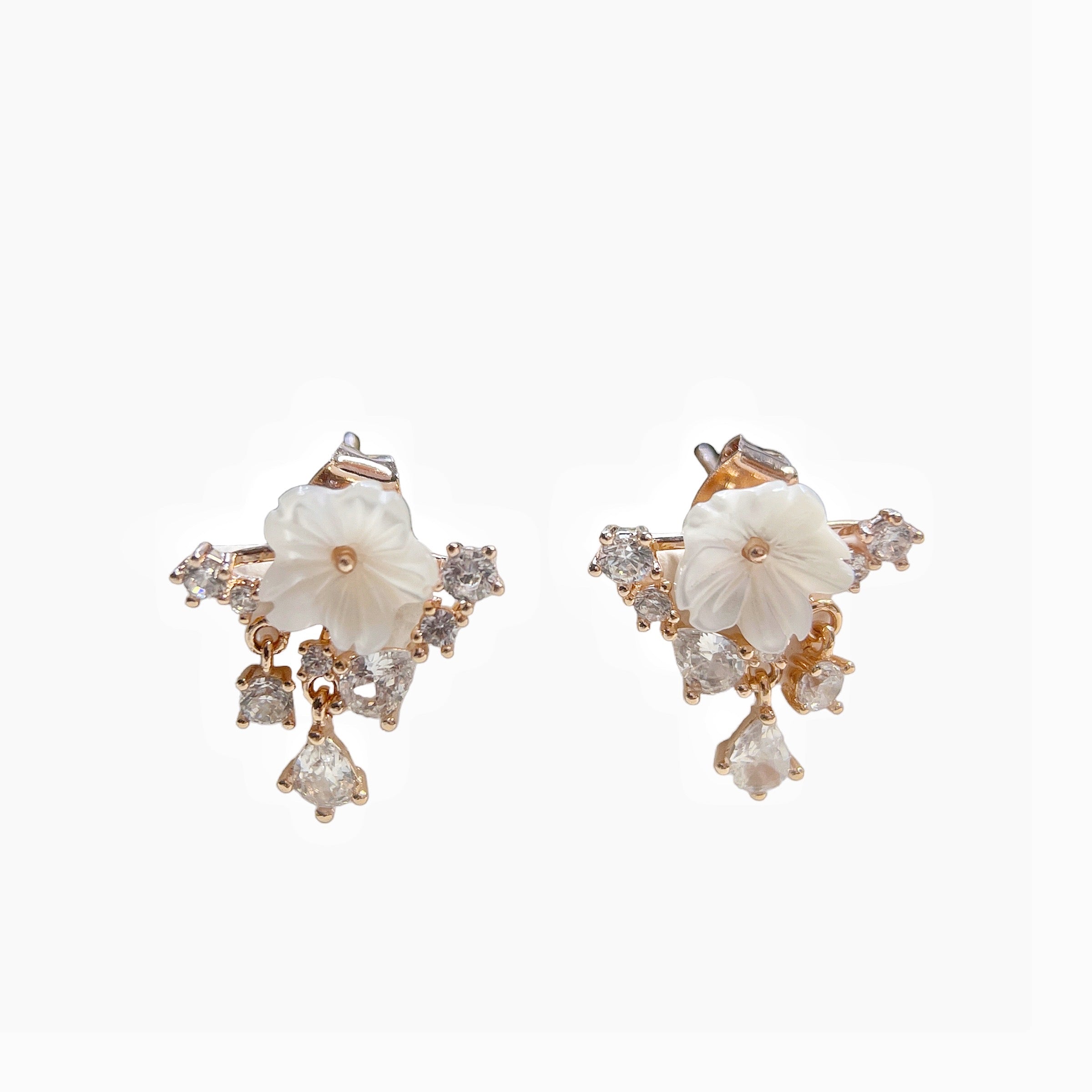 Mother-of-pearl Petal Radiance Drops - Sisilia Jewels
