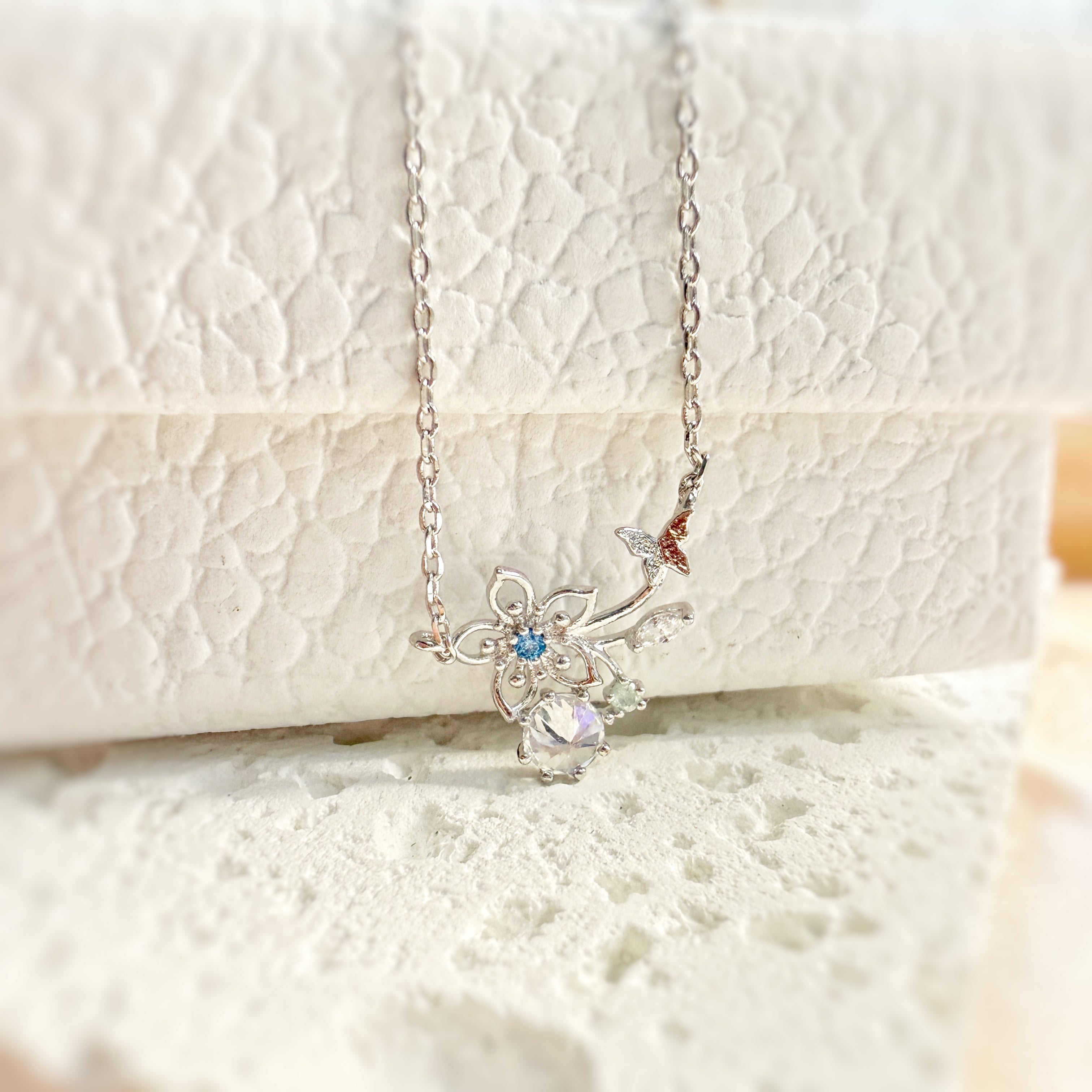 Cherry Blossom Dainty Pendant Necklace - Sisilia Jewels
