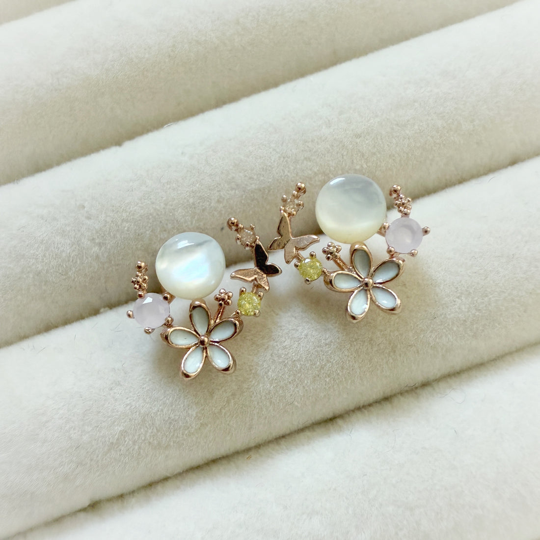 Blossom Gem Circle Studs - Sisilia Jewels