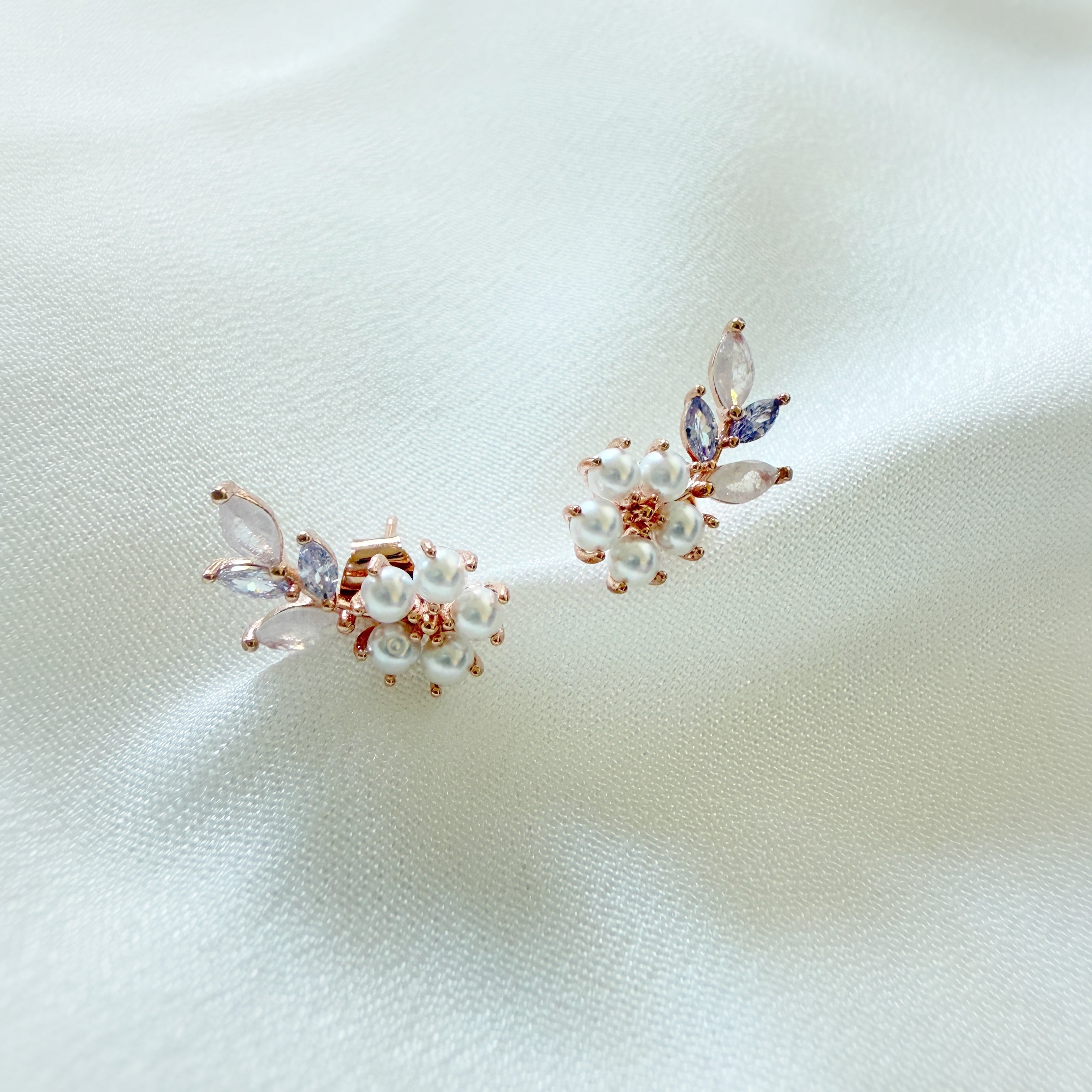 Bloom Pearl Wing Studs - Sisilia Jewels
