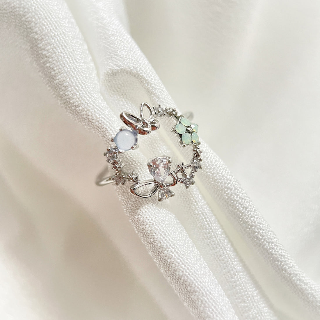 Flower and Butterfly Ring Matching Set - Sisilia Jewels