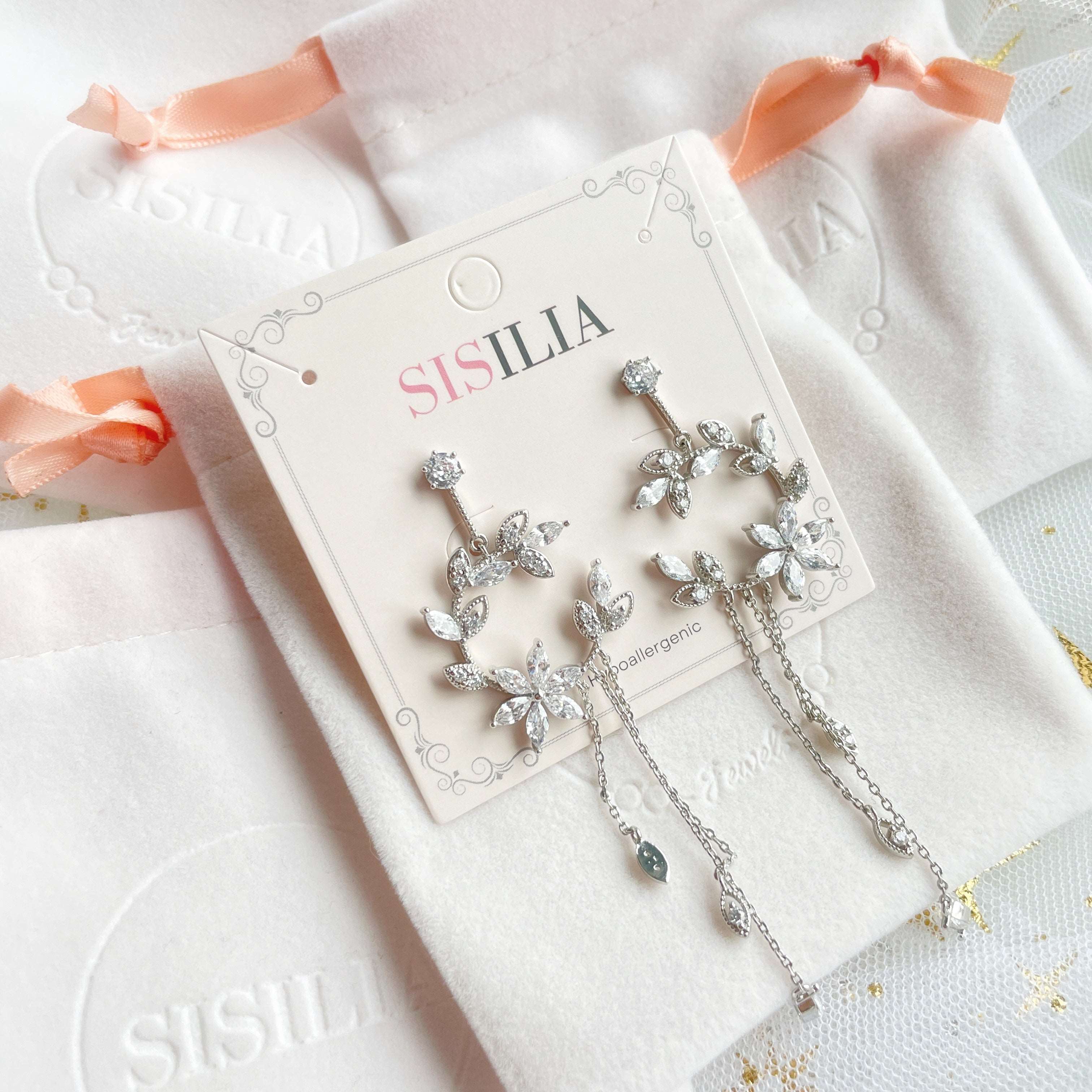 Sparkling Petal Tassel Dangles - Sisilia Jewels