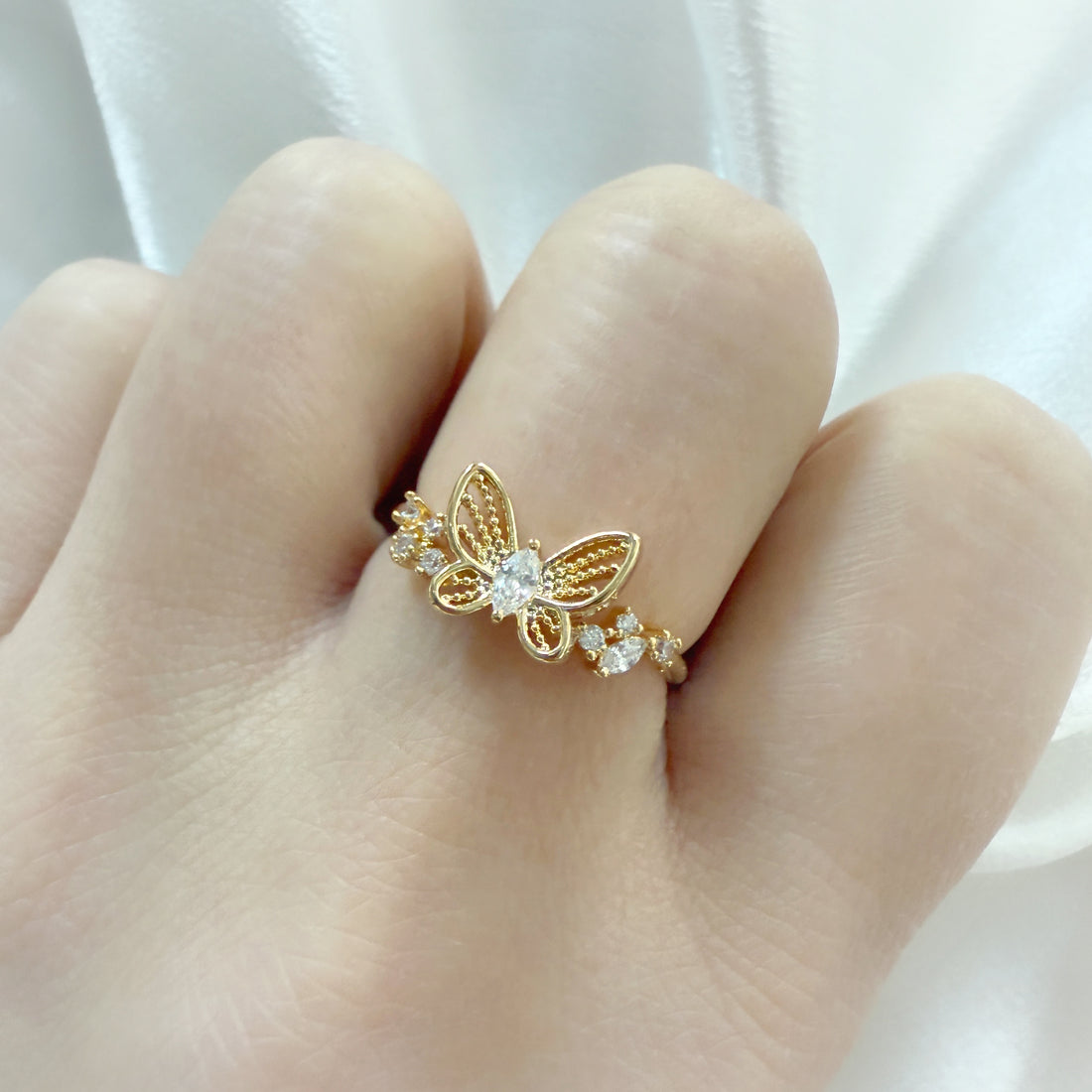 Gold Butterfly Wing Enchanted Ring - Sisilia Jewels