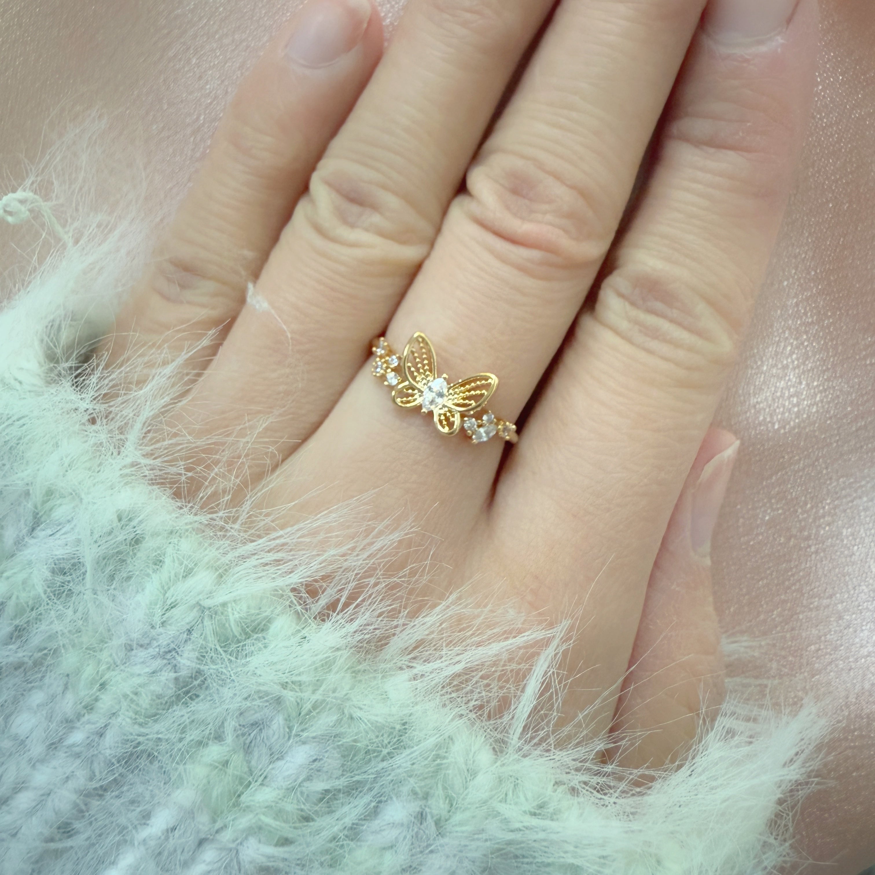 Gold Butterfly Wing Enchanted Ring - Sisilia Jewels