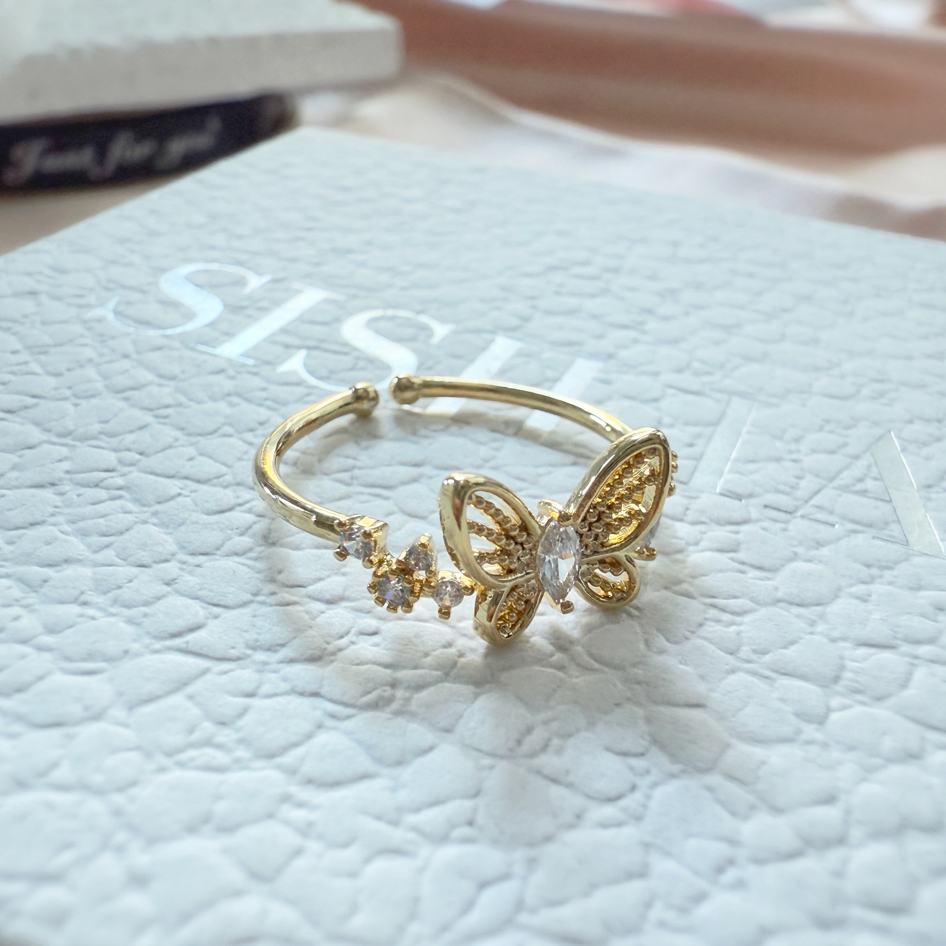 Gold Butterfly Wing Enchanted Ring - Sisilia Jewels