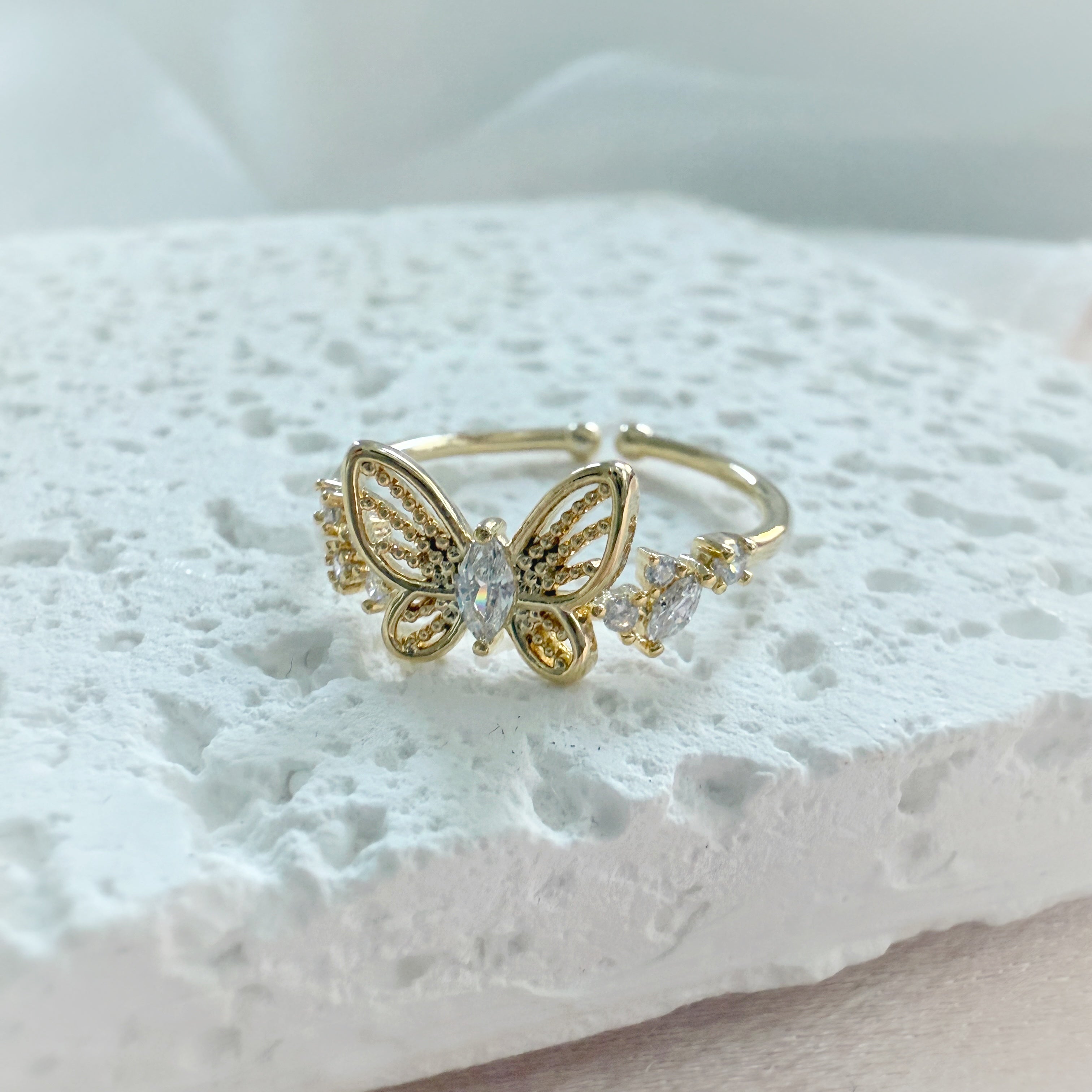 Gold Butterfly Wing Enchanted Ring - Sisilia Jewels