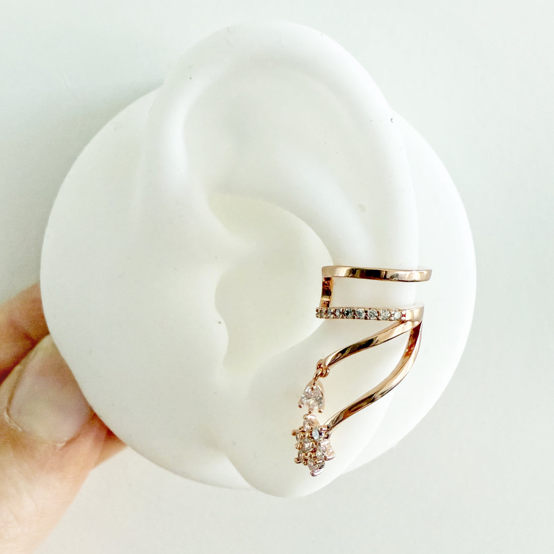 Cubic Zirconia Flower Ear Jacket - Sisilia Jewels