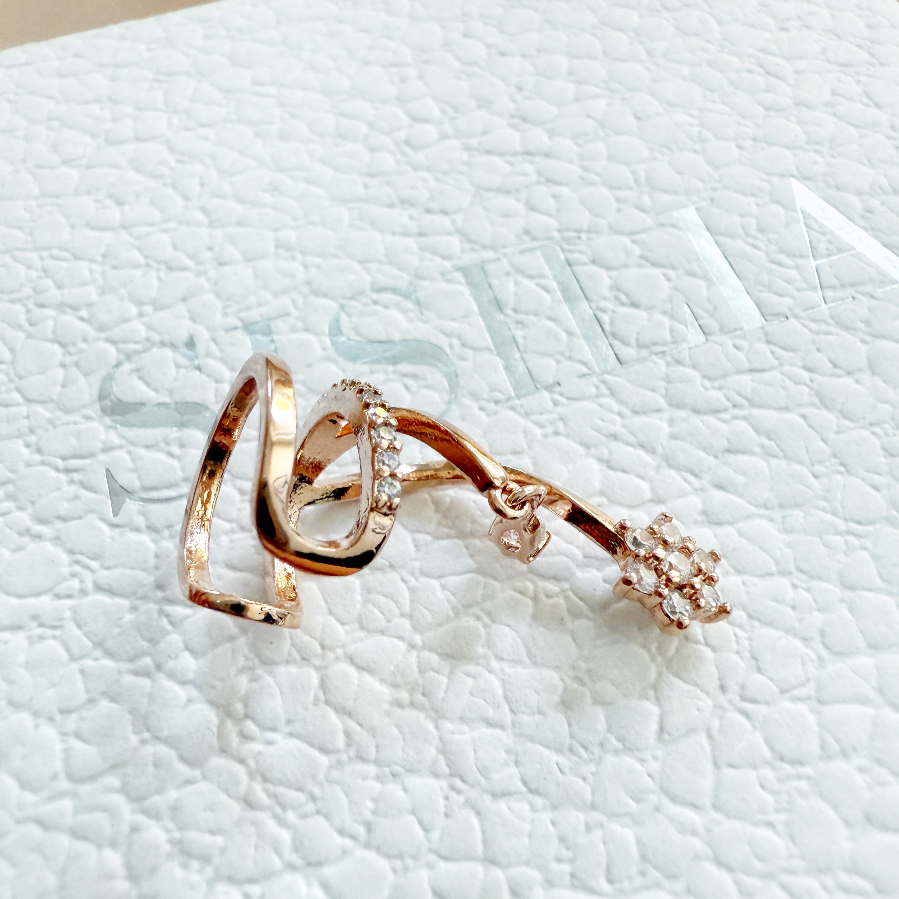 Cubic Zirconia Flower Ear Jacket - Sisilia Jewels