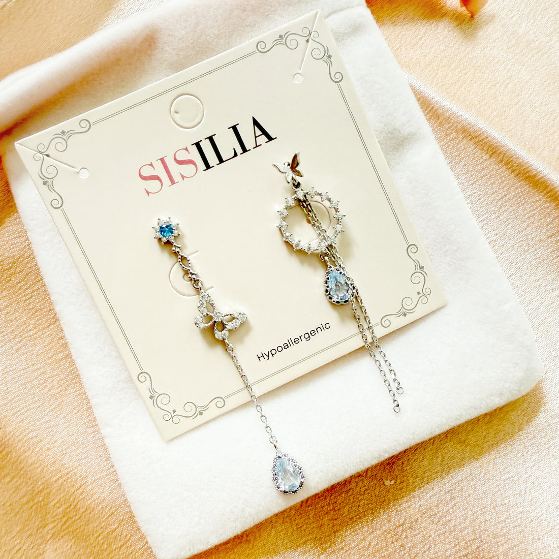 Ethereal Butterfly Aquamarine Dangle Earrings - Sisilia Jewels