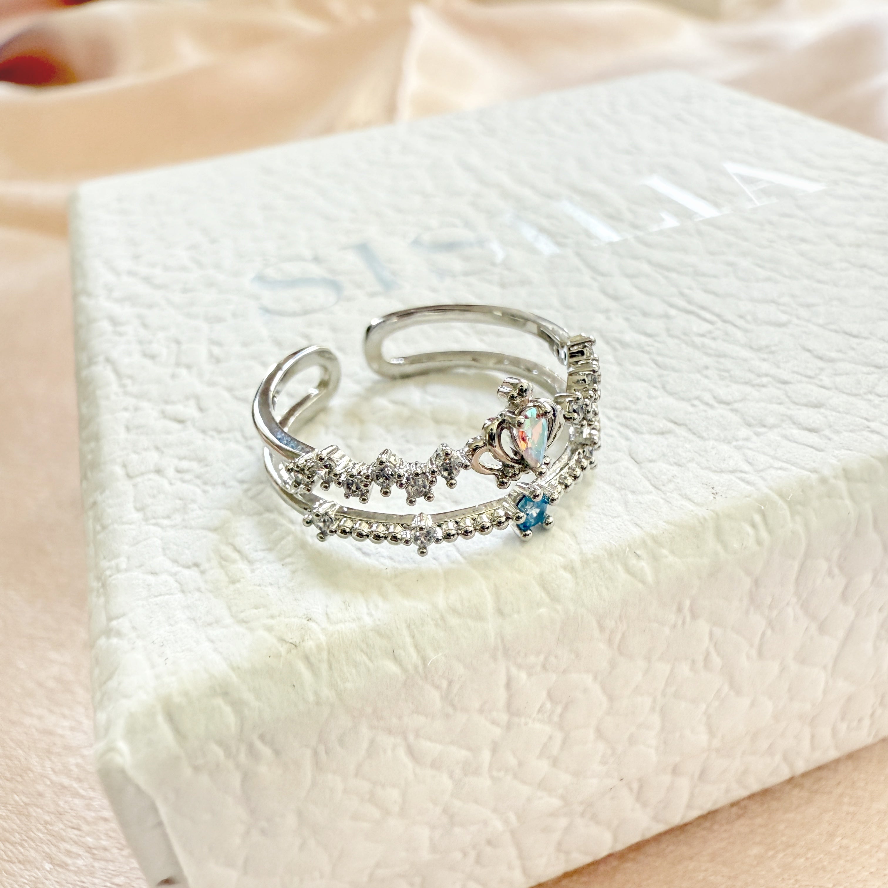 Royal Glow Double Band Crown Ring - Sisilia Jewels