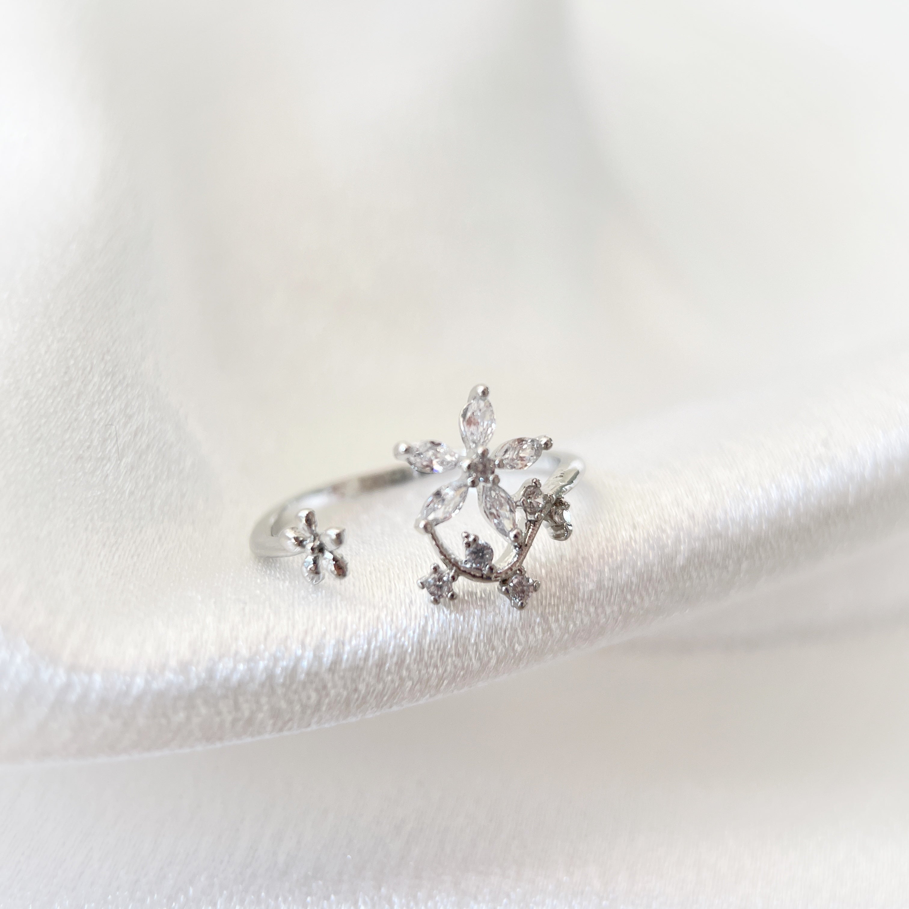 Silver Celestial Garden Ring Matching Set - Sisilia Jewels