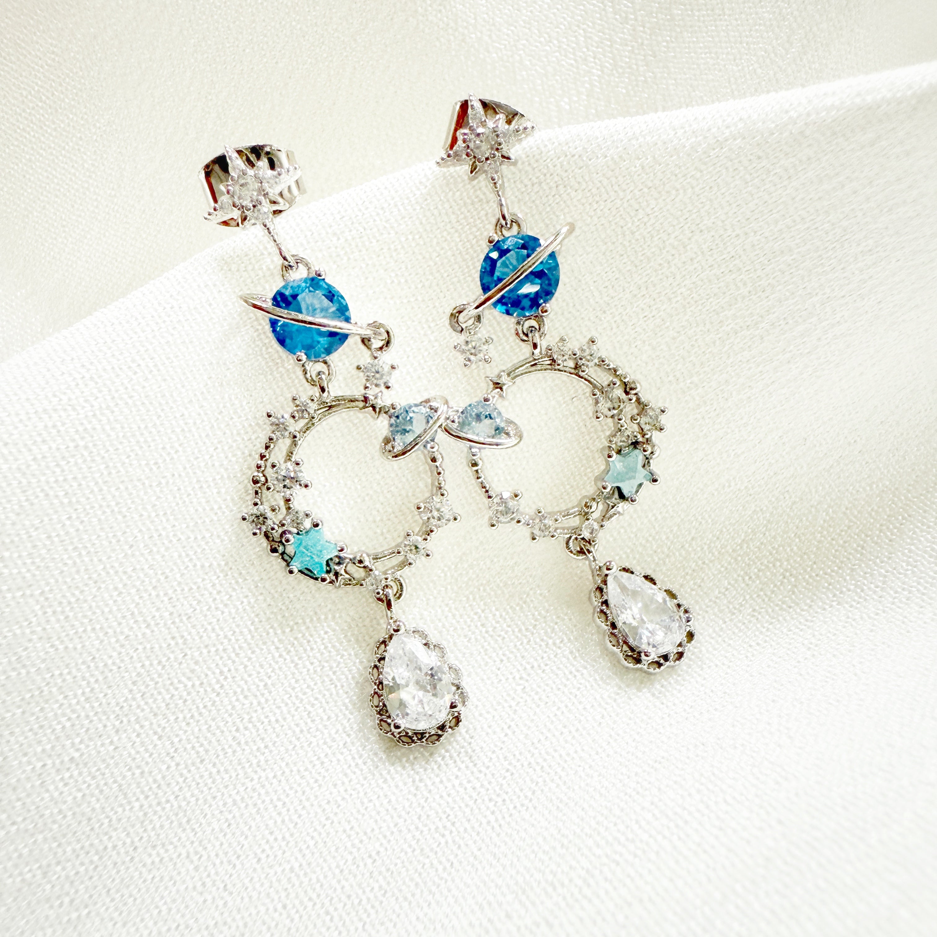 Star Orbit Celestial Dangle Earrings - Sisilia Jewels