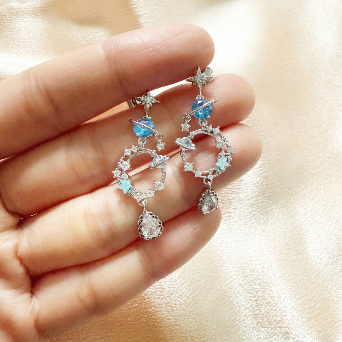 Star Orbit Celestial Dangle Earrings - Sisilia Jewels