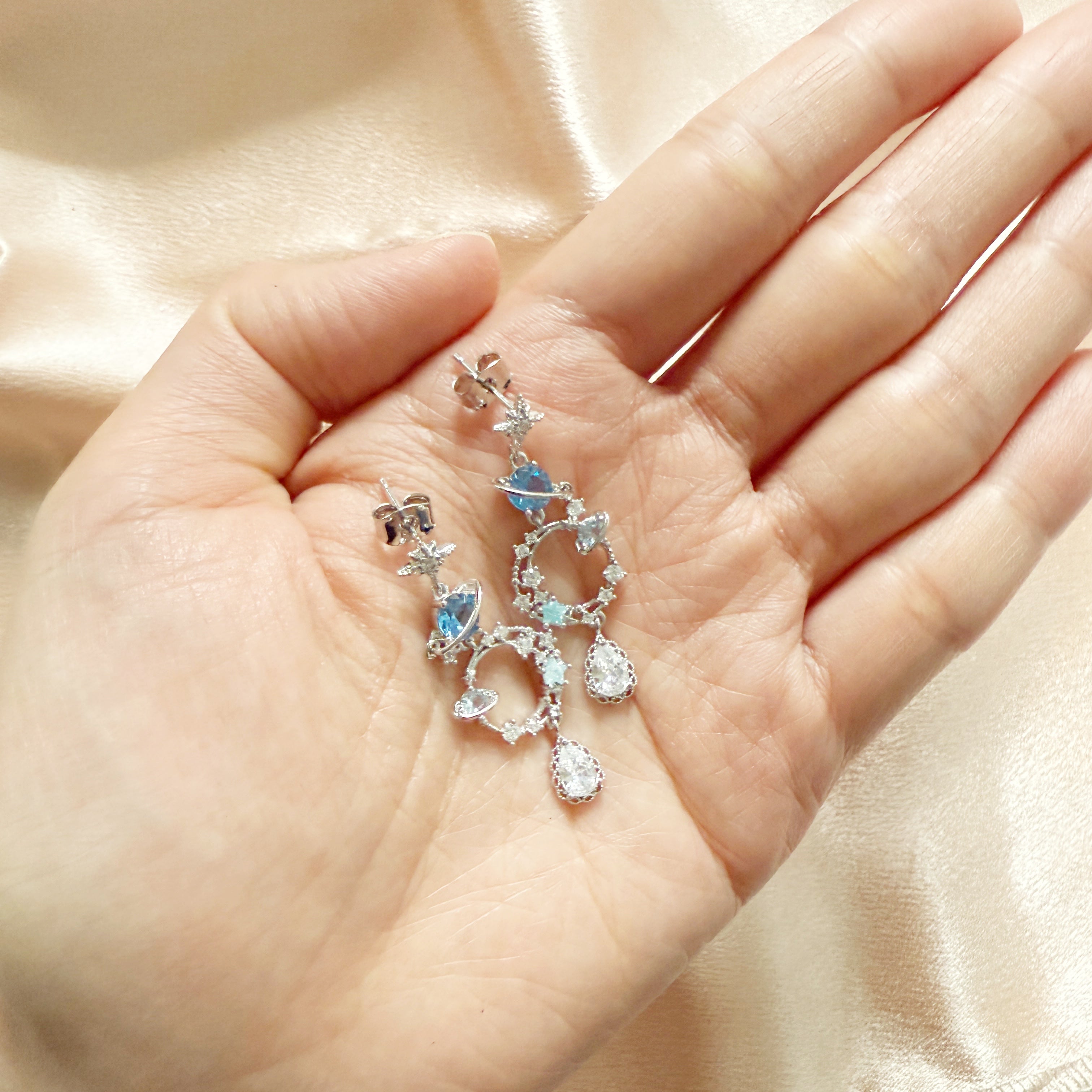 Star Orbit Celestial Dangle Earrings - Sisilia Jewels