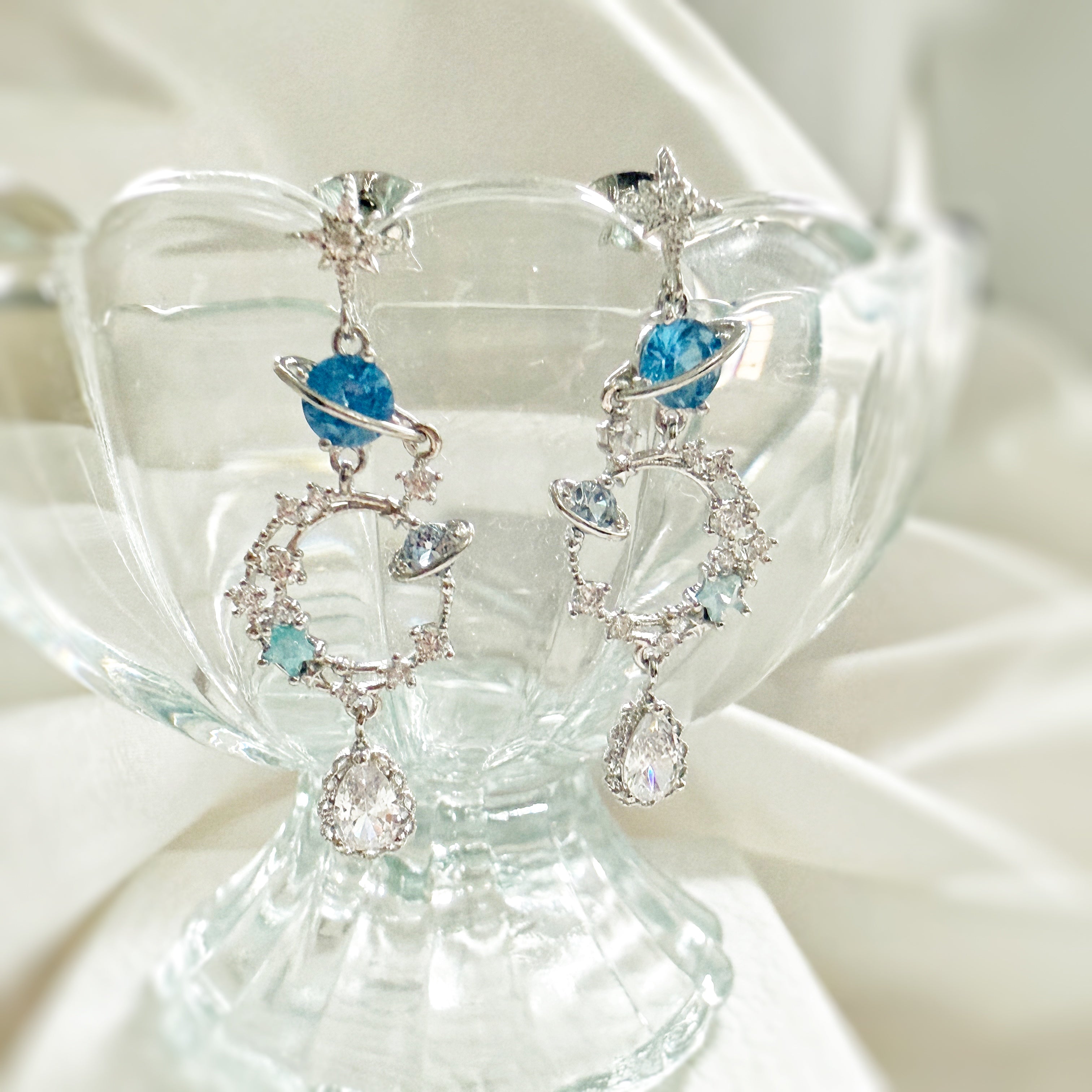 Star Orbit Celestial Dangle Earrings - Sisilia Jewels