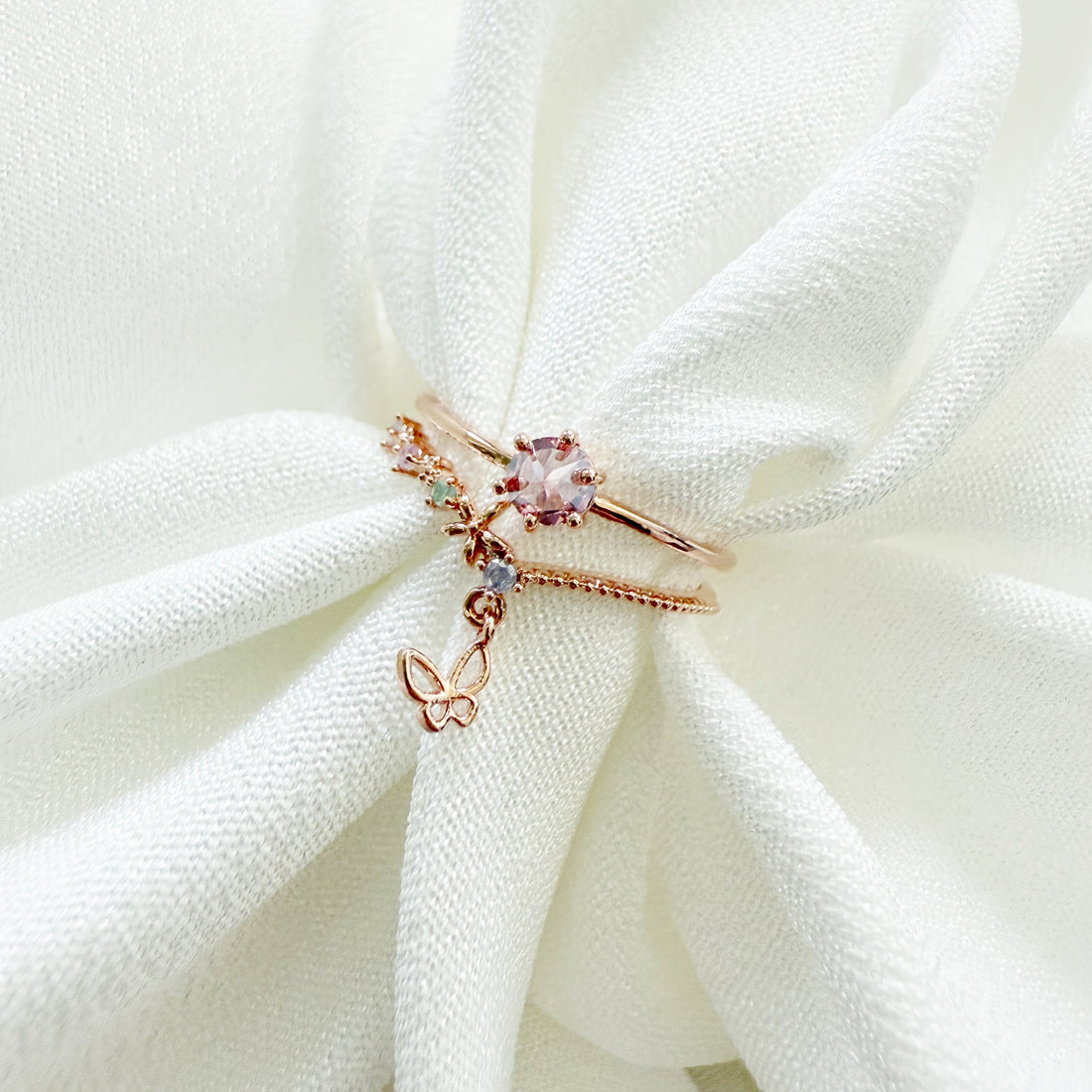 Rose Gold Dainty Flower Jewelry Set - Sisilia Jewels