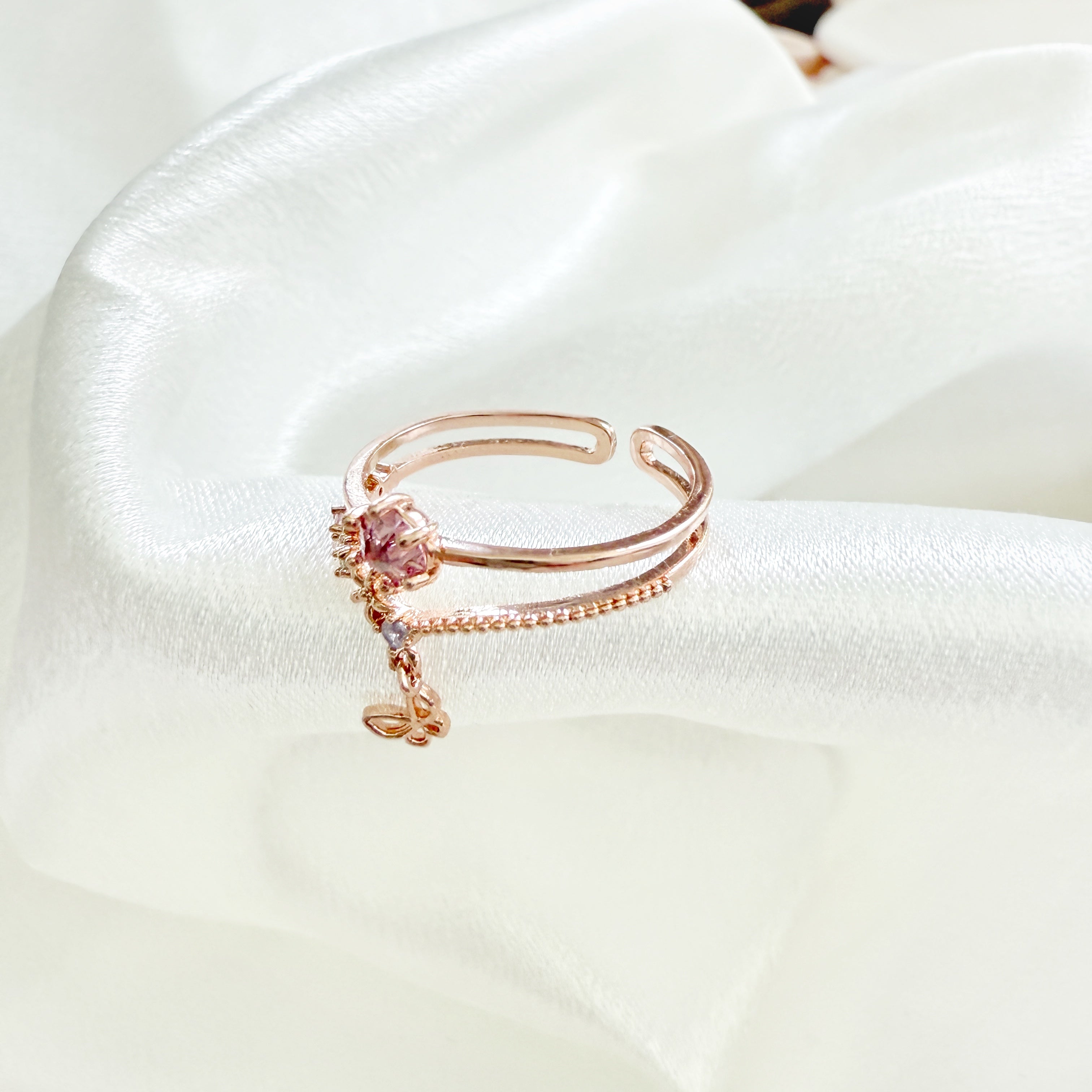 Rose Gold Dainty Flower Jewelry Set - Sisilia Jewels