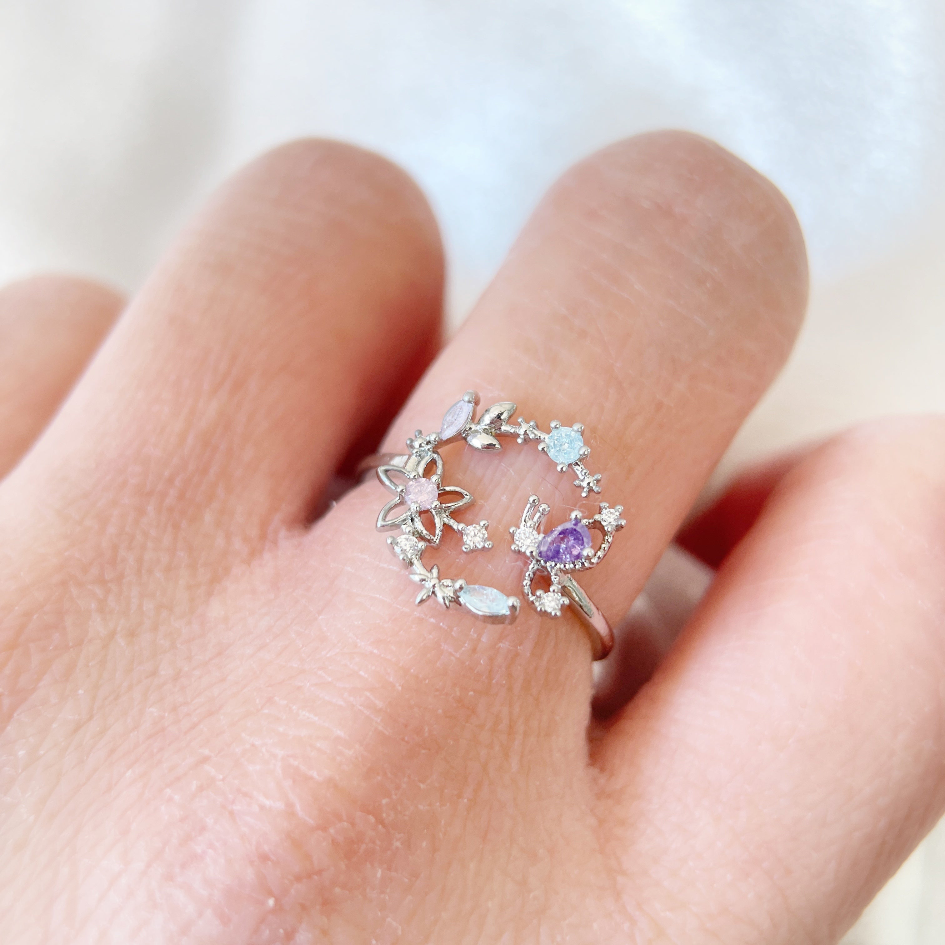Silver Celestial Garden Ring Matching Set - Sisilia Jewels