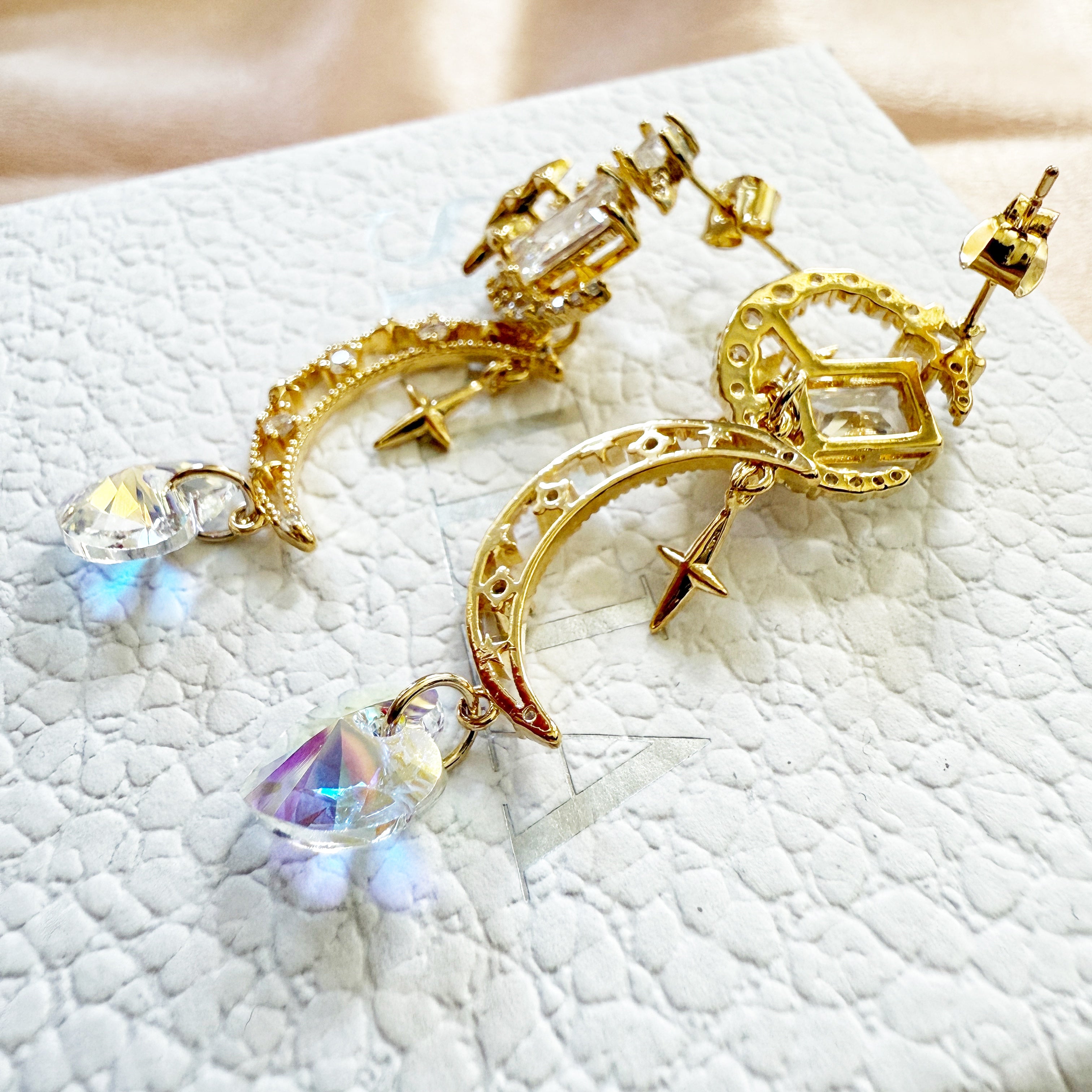 Celestial Gold Dangle Earrings - Sisilia Jewels