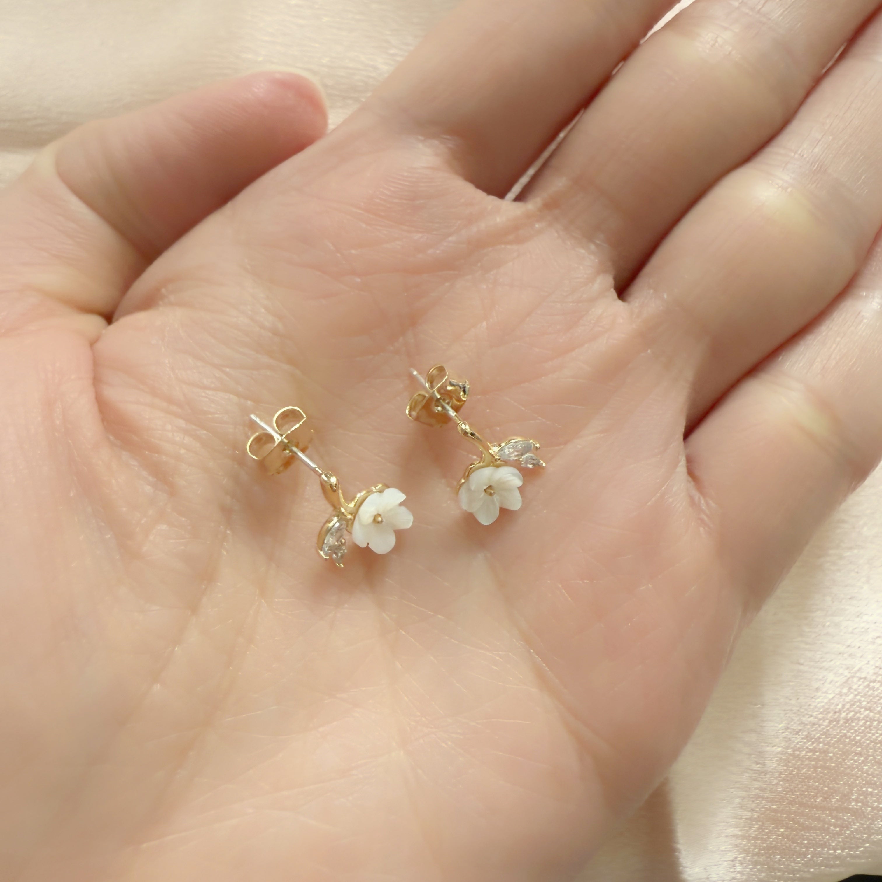 Magnolia Flower Earring Studs - Sisilia Jewels