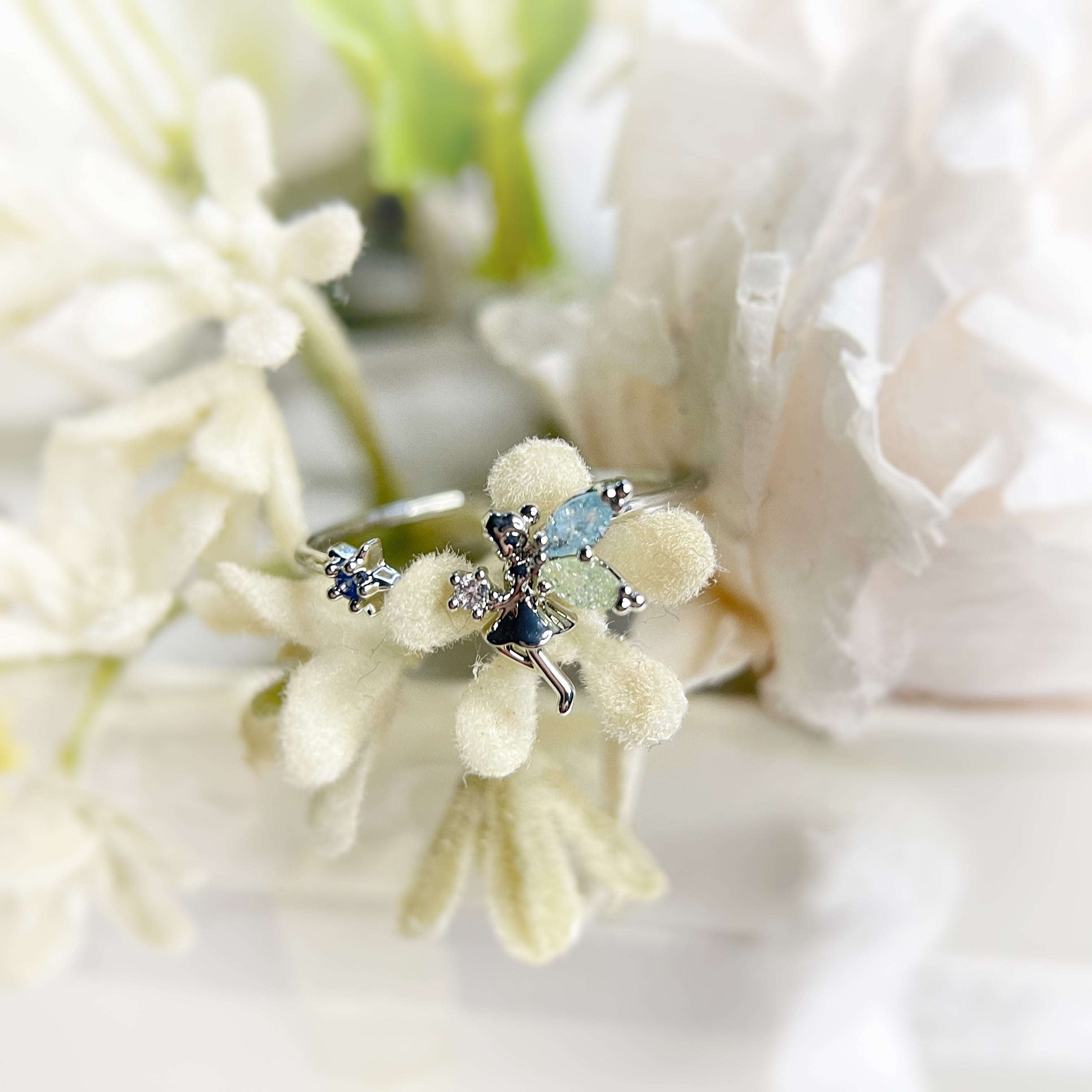 Fluttering Fairy Silver Adjustable Ring - Sisilia Jewels