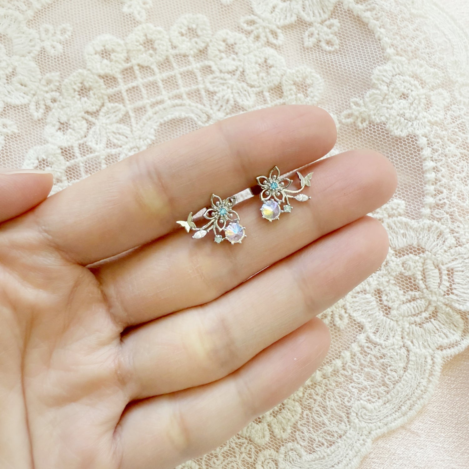 Forgot-me-not Necklace and Earrings Set