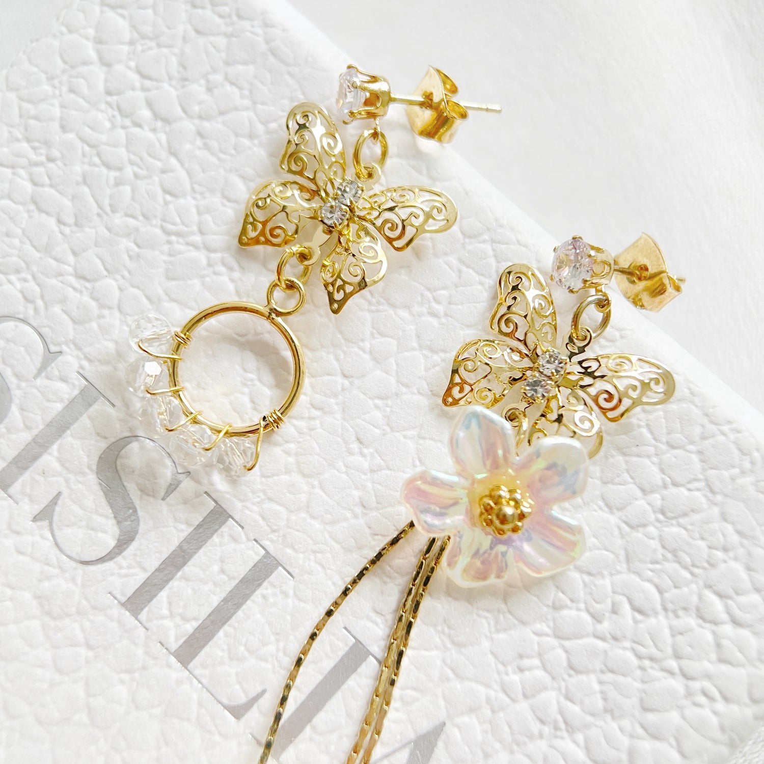 Gold Elegant Butterfly Jewelry Set