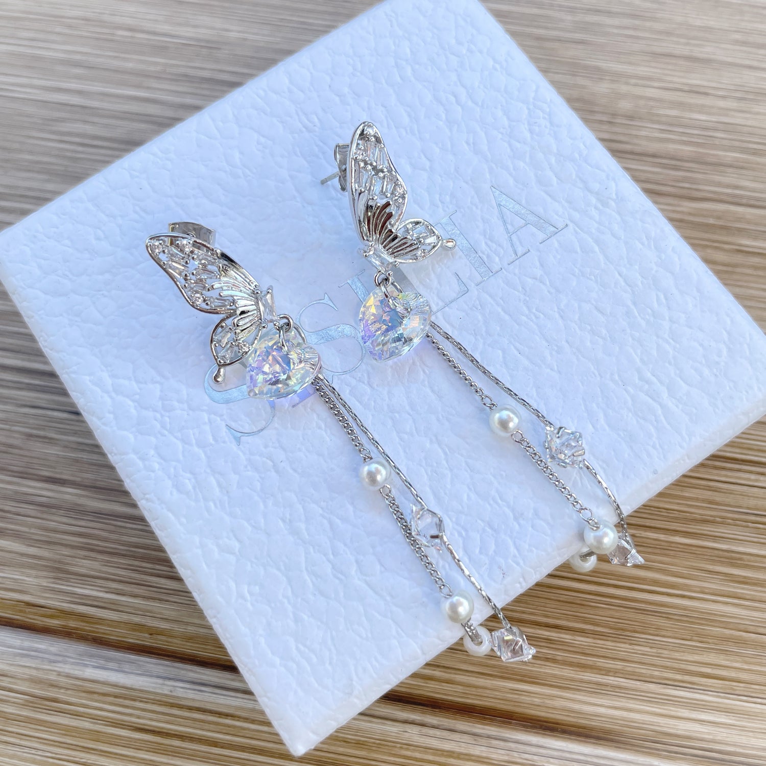 Swarovski Butterfly Pearl Dangles