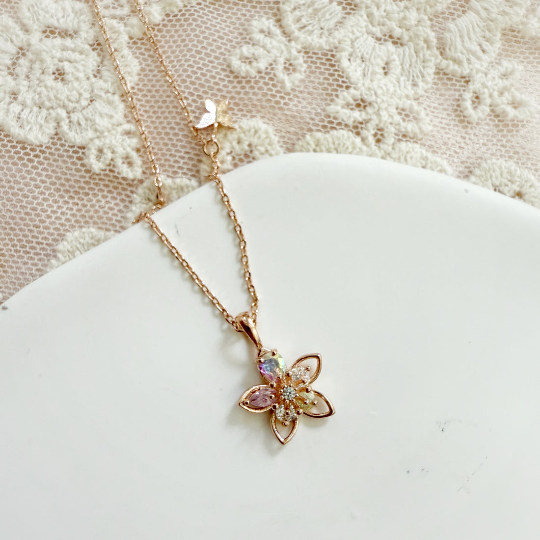 Cherry Blossom Rose Gold Pendant Necklace - Sisilia Jewels