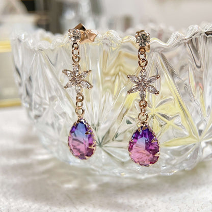 Purple Rain Petal Dangle Earrings - Sisilia Jewels