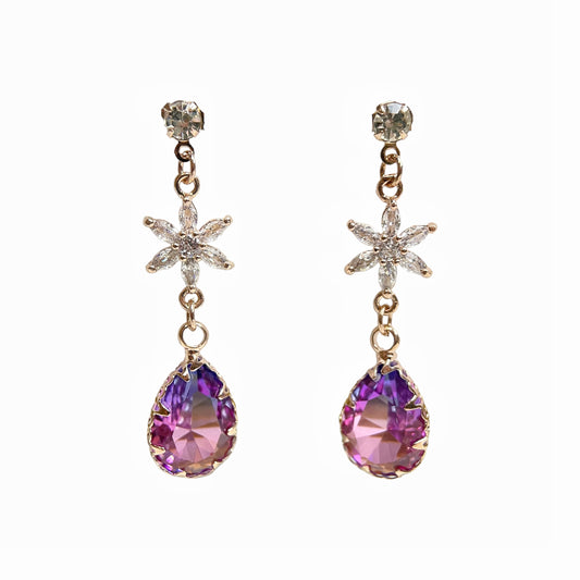 Purple Rain Petal Dangle Earrings - Sisilia Jewels