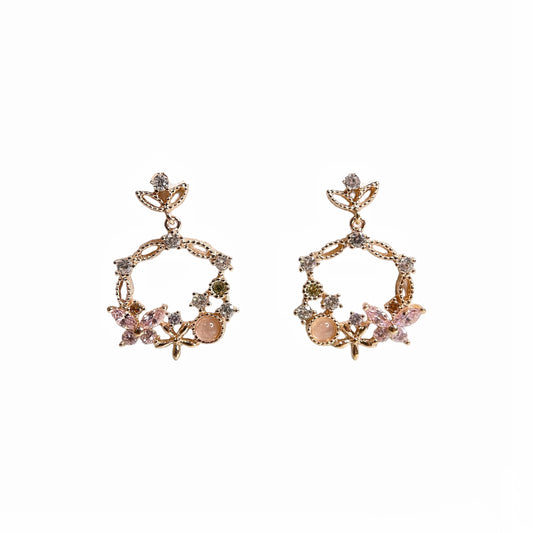 Rose Gold Butterfly Bloom Drops - Sisilia Jewels
