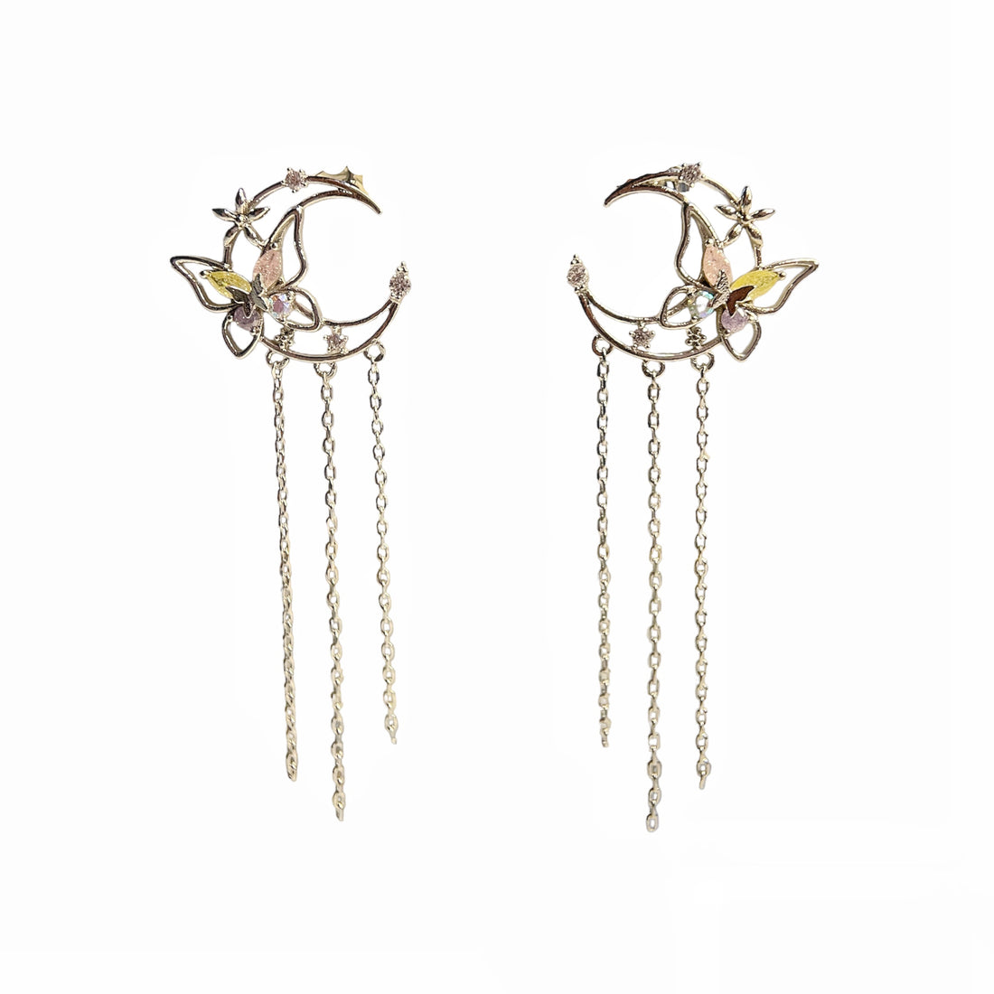 Silver Lunar Flutter Dangles - Sisilia Jewels