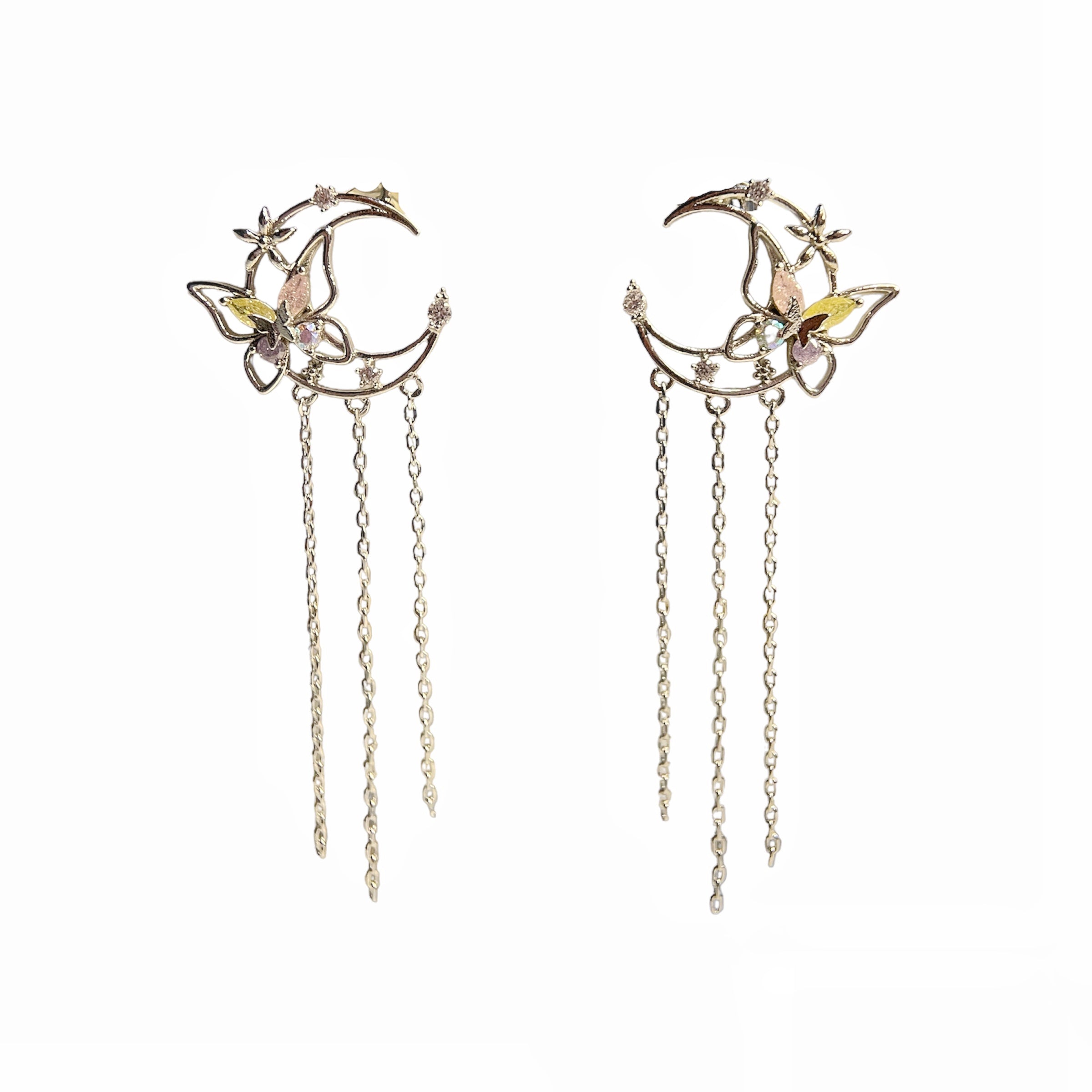 Silver Lunar Flutter Dangles - Sisilia Jewels