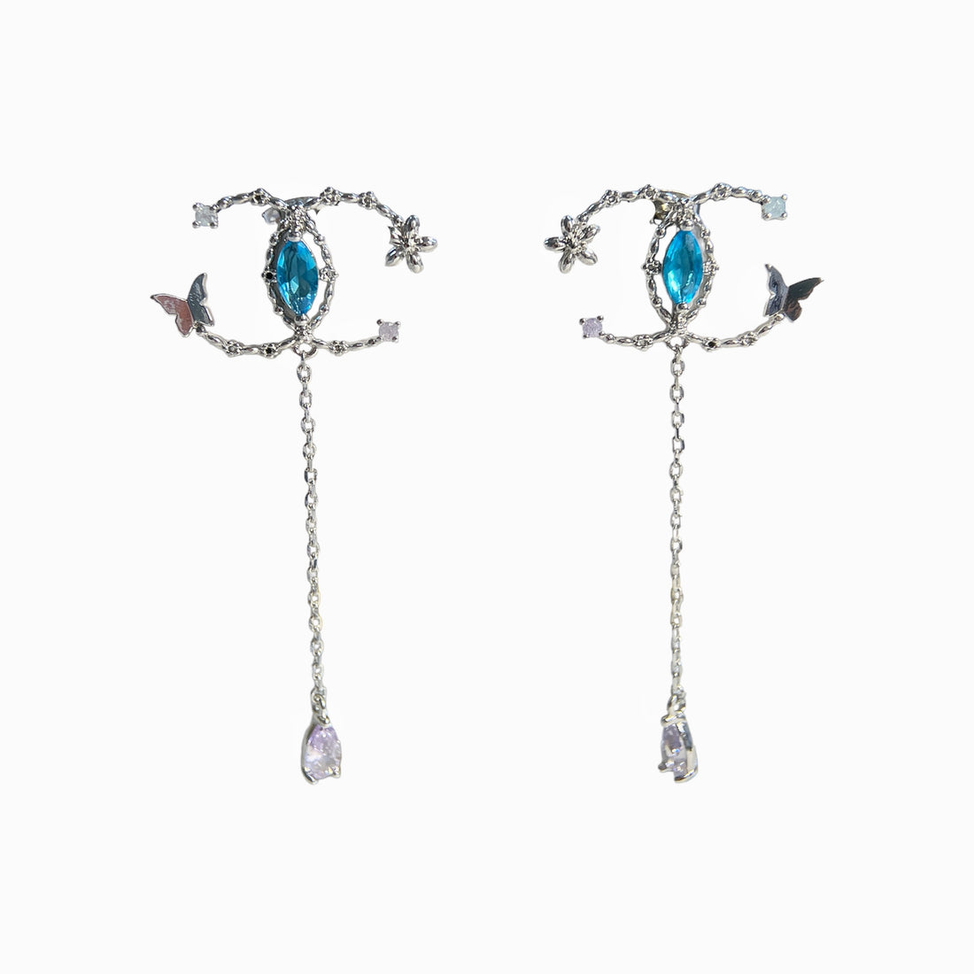 Graceful C-Shaped Flutter Dangle Earrings - Sisilia Jewels