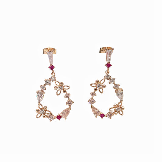Trillium Rose Gold Drop Earrings - Sisilia Jewels