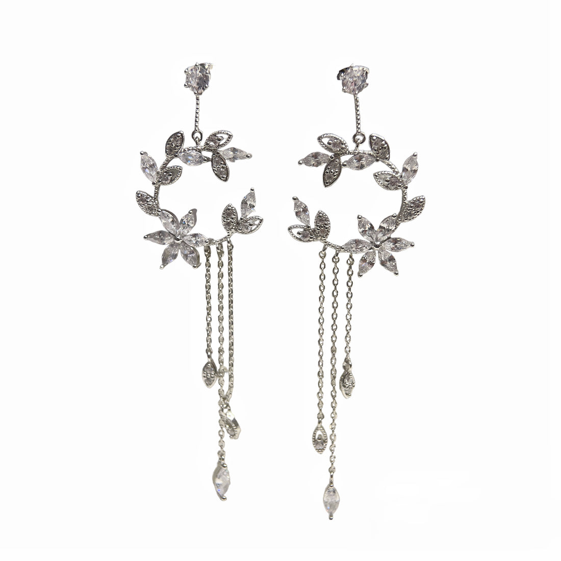 Sparkling Petal Tassel Dangles - Sisilia Jewels