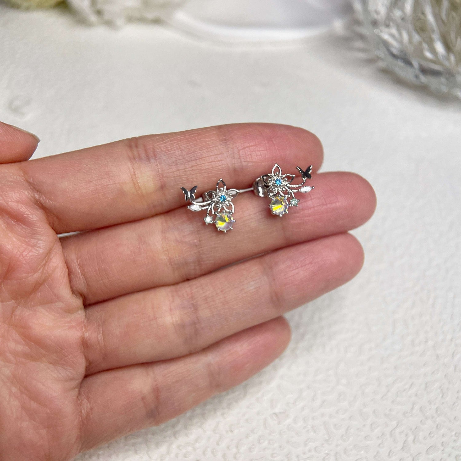 Whimsy Forget-me-not studs - Sisilia Jewels