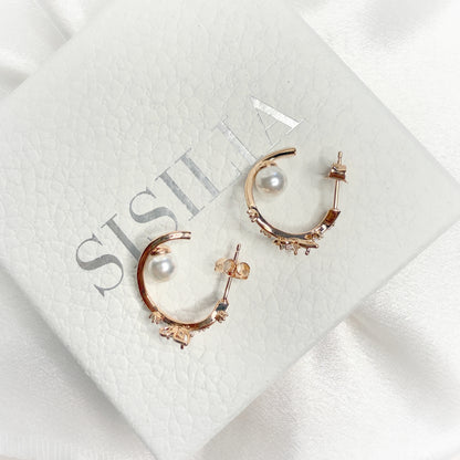 Rosewing Pearl Accent Hoops