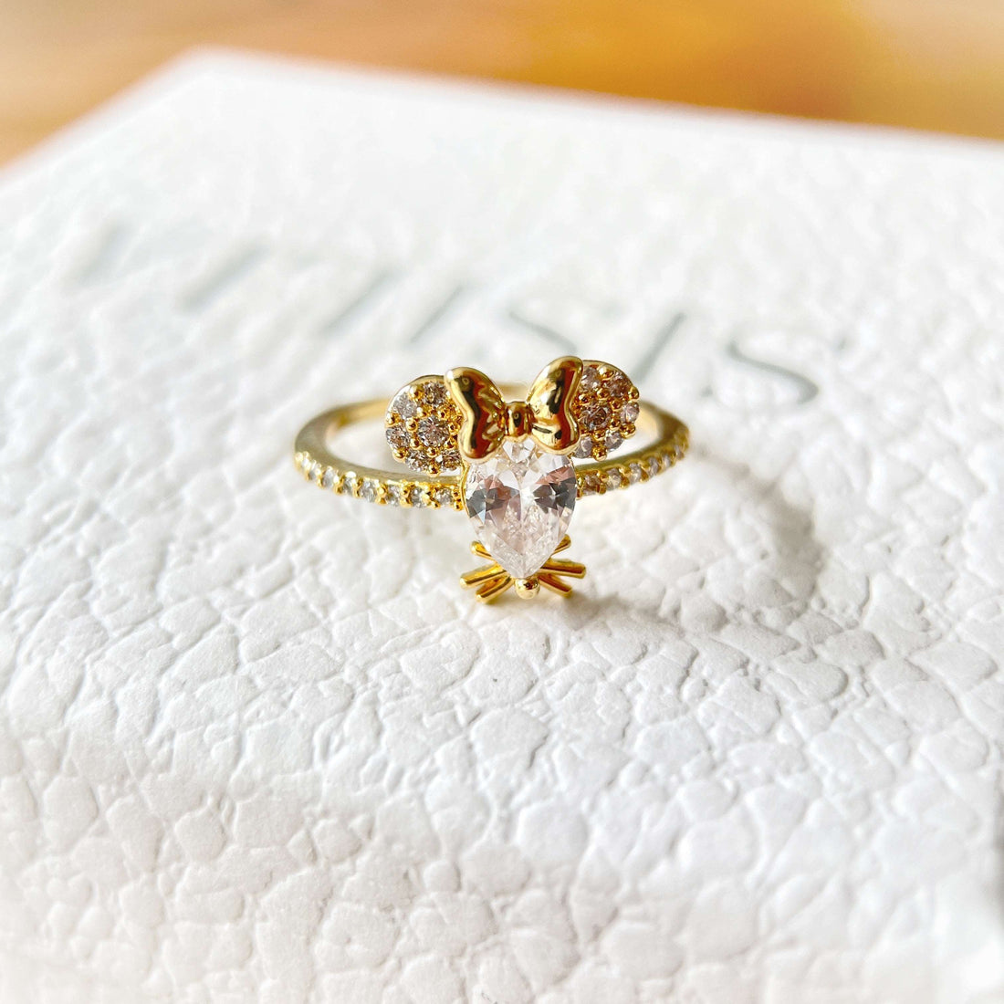 Gemstone Butterfly Harmony Gold Adjustable Ring